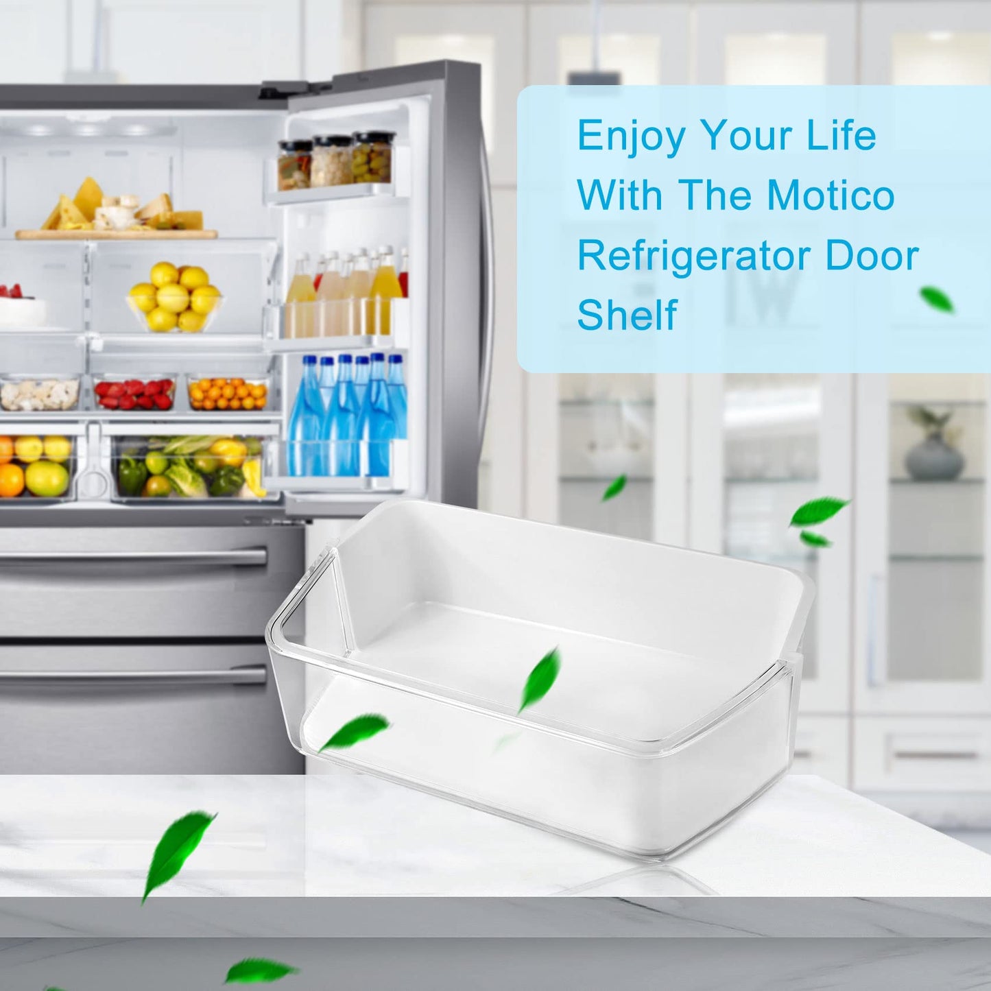 DA97-12650A Refrigerator Door Shelf Bin Basket Right Side Compatible with samsung RF260, RF261, RF263 Refrigerator Shelves Replaces DA63-07104A,2692337,AP5620330,PS4176653 (2Pack)