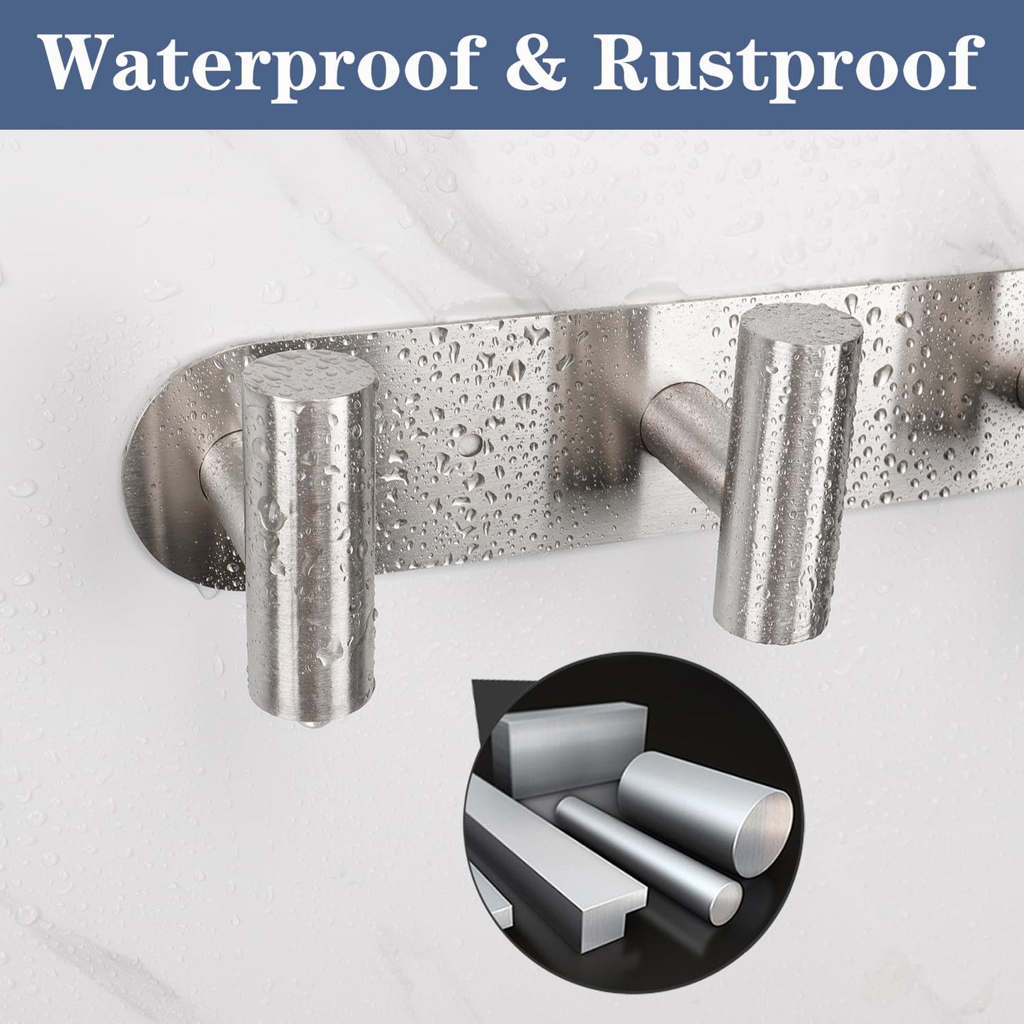 Vanloory Coat Hook Rack, Wall Mounted Coat Rack with 12 Hooks, Heavy Duty Towel Hook Rack Wall Hooks for Hanging Coat, Stainless Steel Coat Hanger for Bathroom Entryway Mudroom(Brushed Nickel)