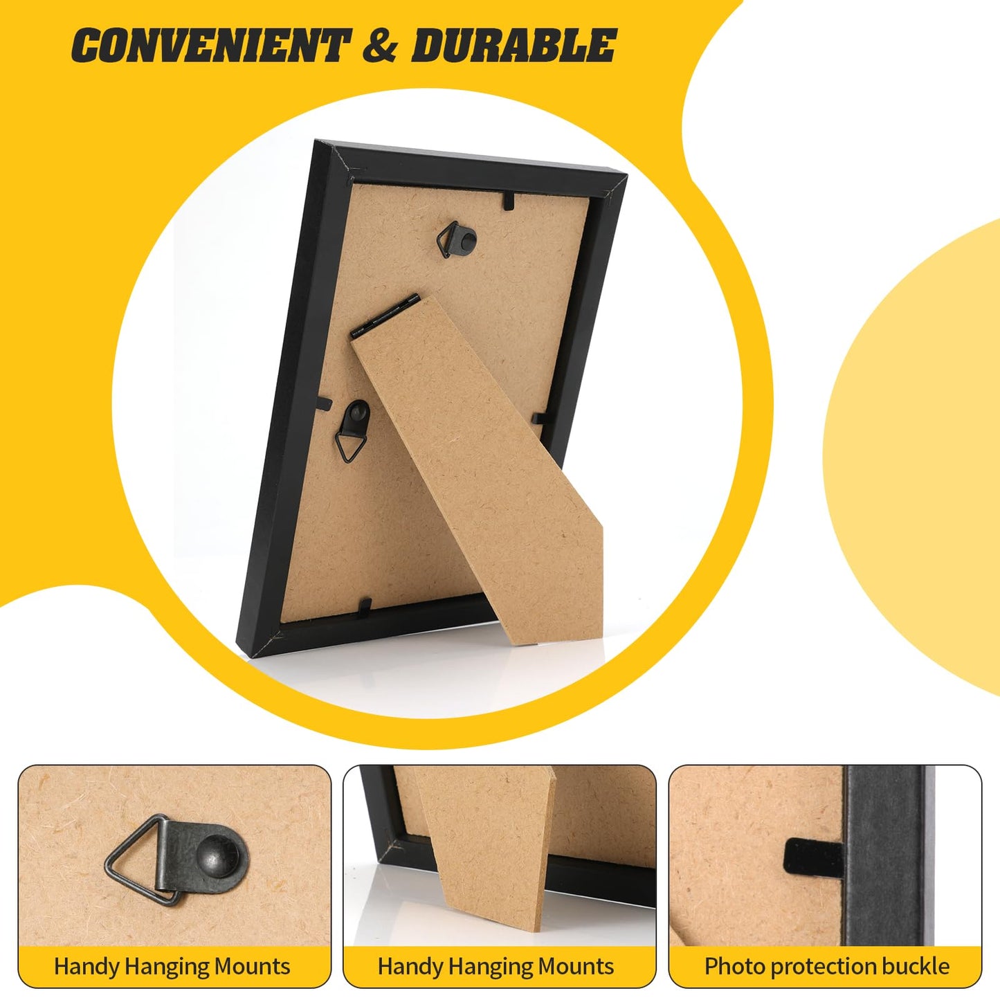 YOUKE OLA Set of 60 Picture Frame Bulk Photo Frames Wall Mounting Simple Photo Frames Multi Picture Frames for Wall or Tabletop, 4X6 Inch Black