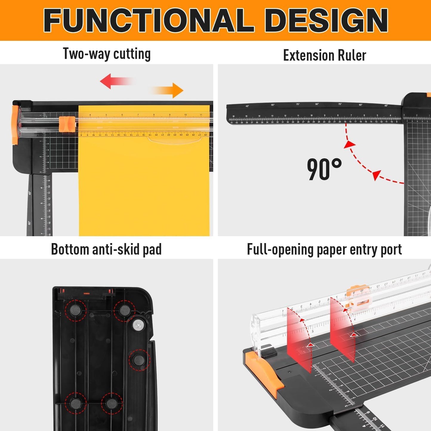 Paper Cutter 18 inch, 5 Pcs Blade 18-inch Cutting Length Paper Trimmers, 18 inch Wrapping Paper Cutter Portable Slicer for Craft Scrapbooking Cardstock