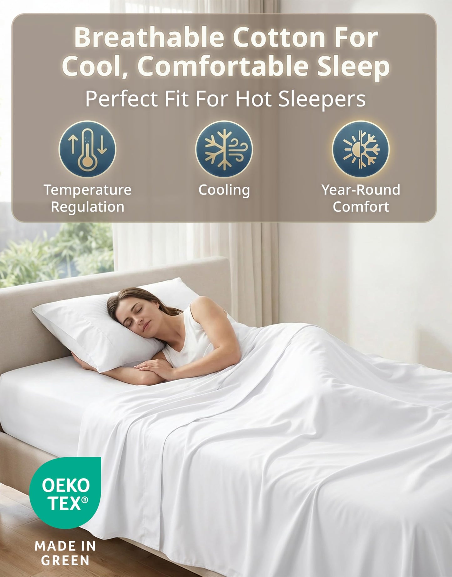 LANE LINEN Twin Sheets Set - 600 Thread Count Premium Sateen Weave for Gentle Feel On Your Skin - 100% Cotton Sheet Set for Hotel Quality Softness - Fits Mattresses Upto 15'' Deep - White