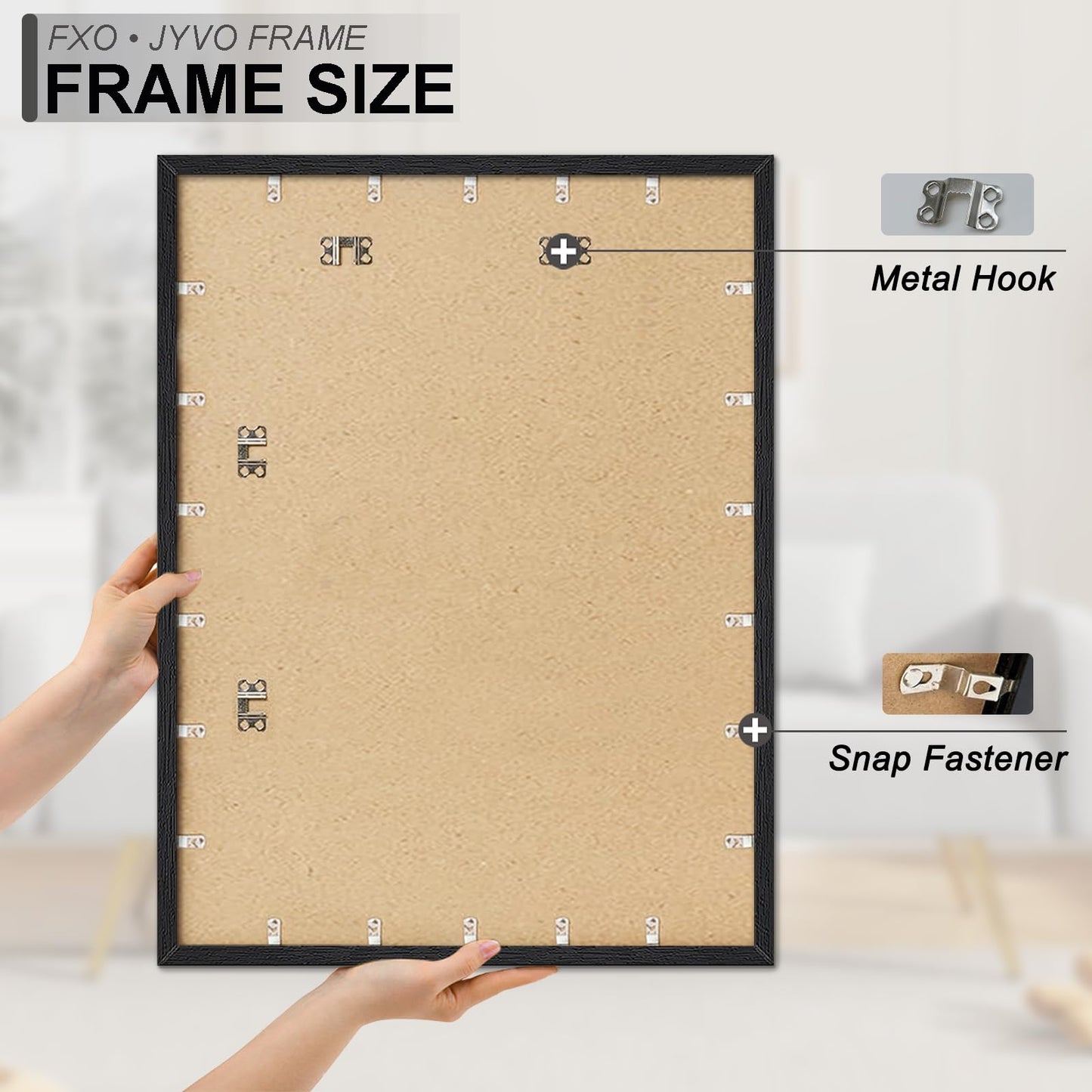 Fxojyvo Engineered Wood 30x40 Frame, Black Picture Frame for 30 x 40 Inch Poster Puzzle Photo, Light Weight 30 by 40 Poster Frame with Wood-grain for Wall - 1 Pack/Black/30 x40