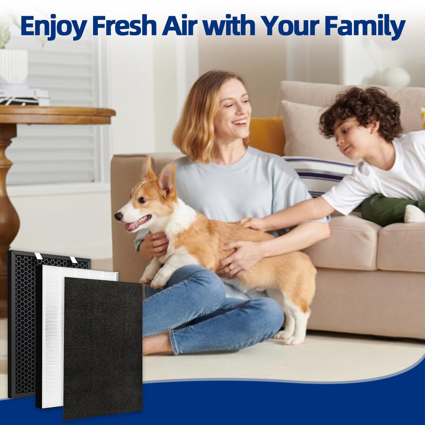 2 Sets Air220 Air320 Replacement Filter Compatible with Bissell air220(2609A) air320(2768A) air320 Max(2847A) Air Purifier - 3 in 1 Pleated + Pre-Filters & Activated Carbon - Part NO.2677 2678 2804