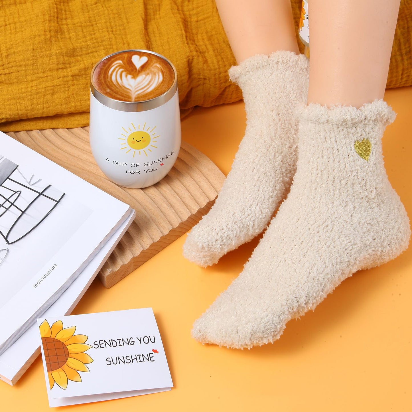 Sunflower Gifts Baskets for Women-7 Pcs Unique Birthday Gift for Sister, Fun Get Well Basket after Surgery for Female, Self Care Package for Teen girl, Cheer Up Set, Feel Better Sunshine Box