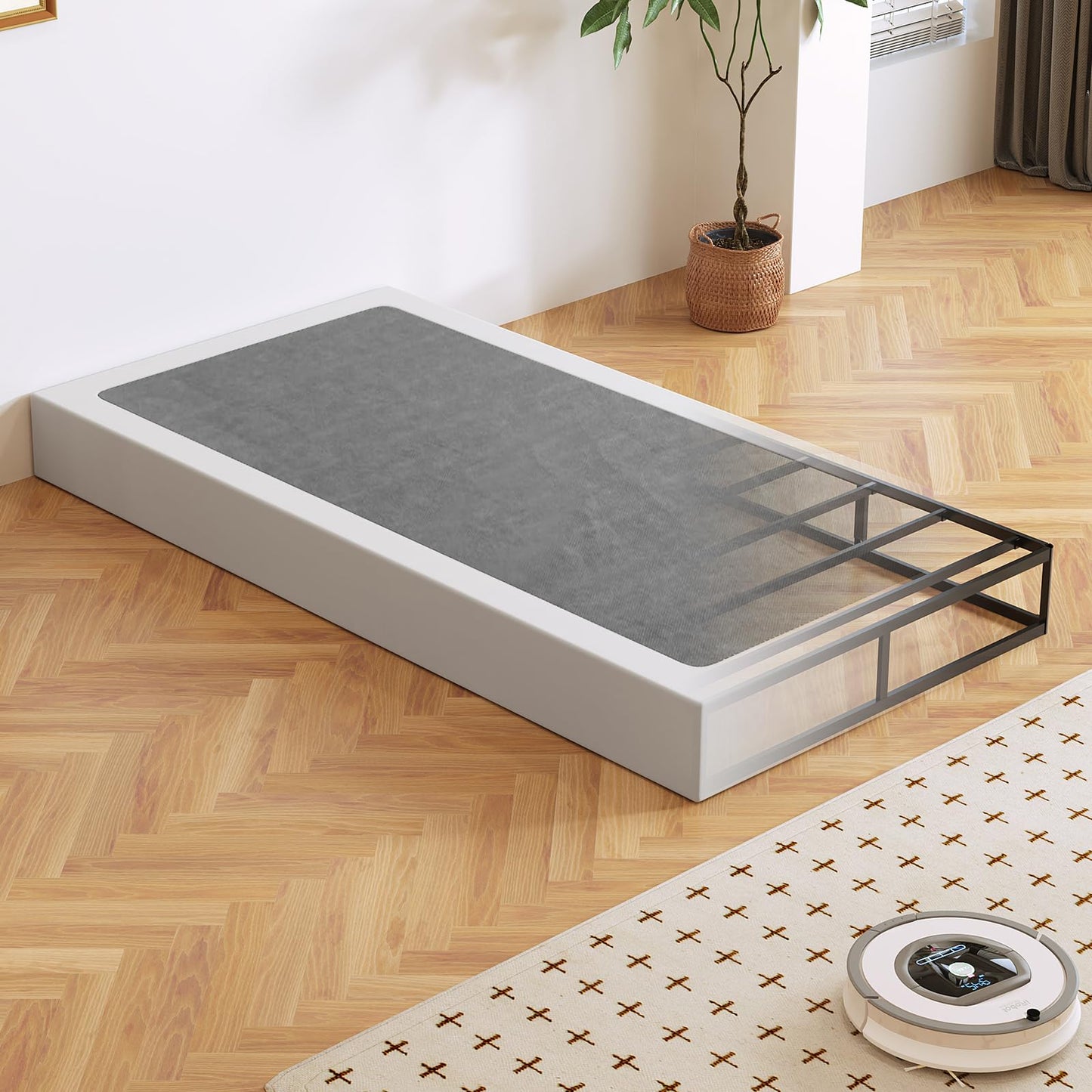 Arhomefurni Twin Box Spring, Heavy Duty Metal Frame Mattress Foundation with Fabric Cover, Easy Assembly, Noise-Free (7 Inch, Twin)