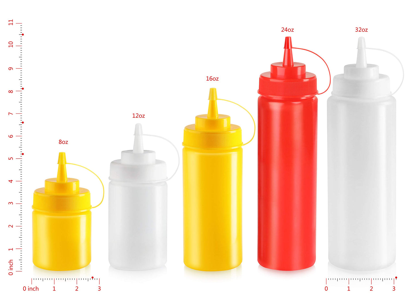 New Star Foodservice 24 oz Clear Squeeze Bottle, Wide Mouth, Pack of 6