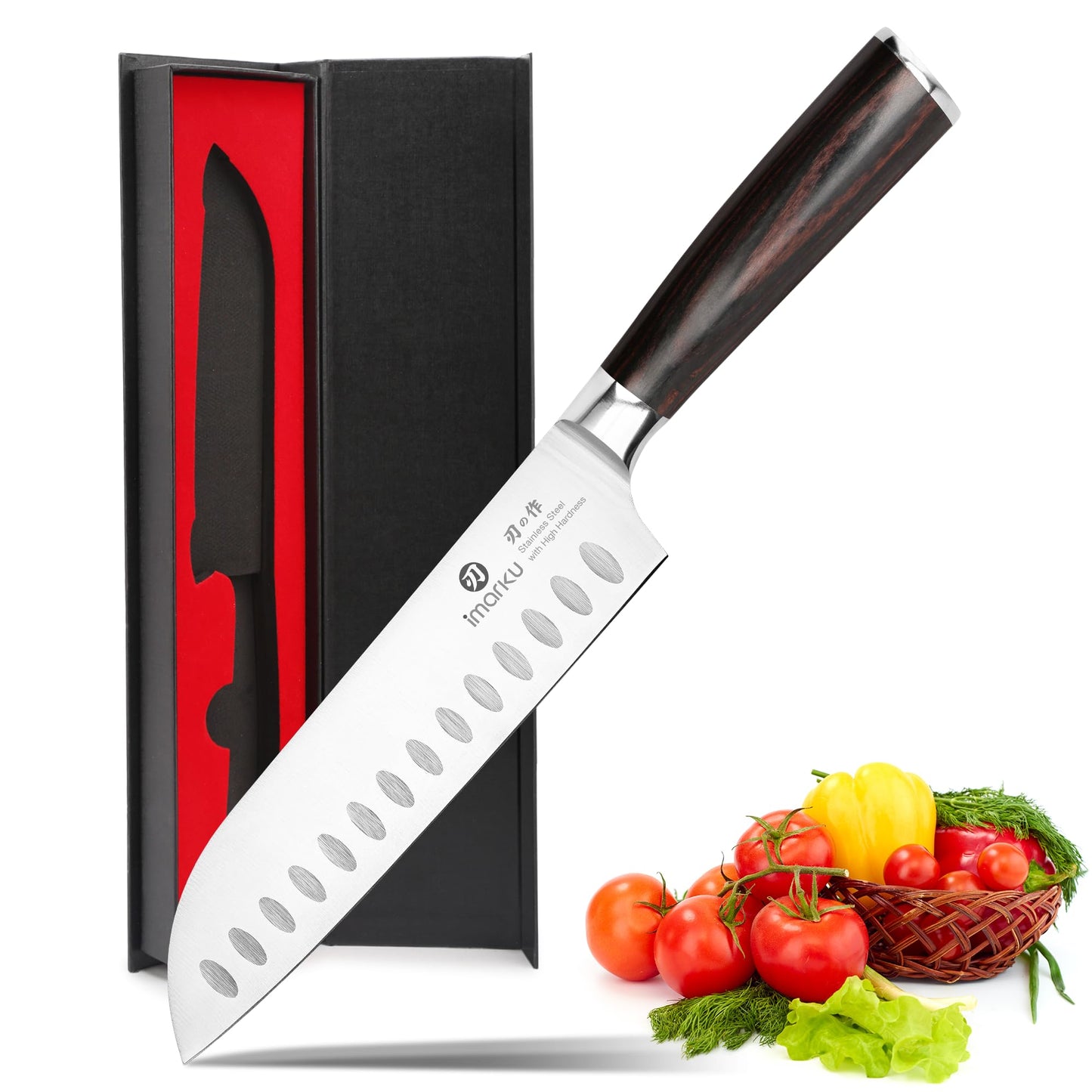 imarku Chef Knife 7 Inch Kitchen Knife Ultra Sharp Santoku Knife - High Carbon Japanese Chefs Knife, Kitchen Gadgets 2025, Apartment Essentials, Birthday Gifts for Him Her, Best Gifts for Women Men