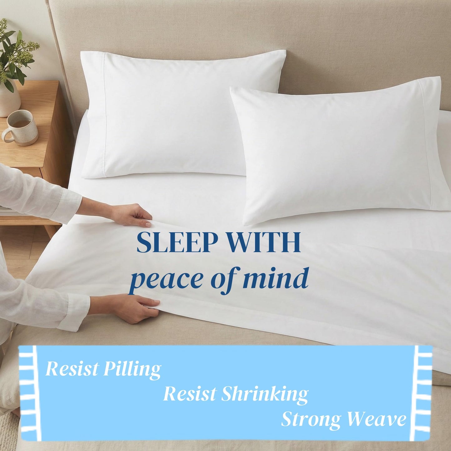 Beckham Hotel Collection Cooling Pillowcases for Hot Sleepers, King Size Set of 2, Cool Bedding, Envelope Closure, Silky Soft, Breathable, Moisture-Wicking, White
