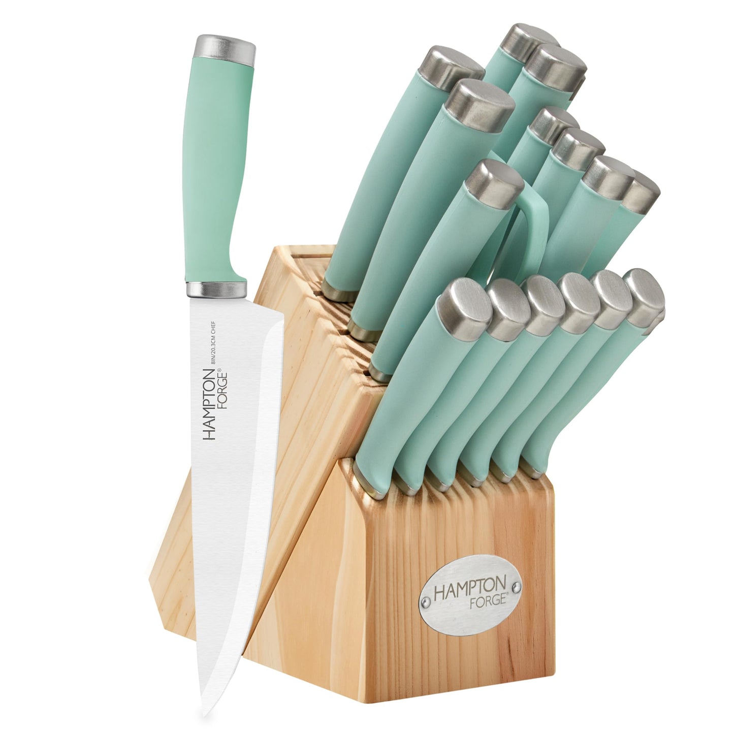 Hampton Forge EpicurePistachio–17Piece BlockSet, 17-Piece, Pistachio