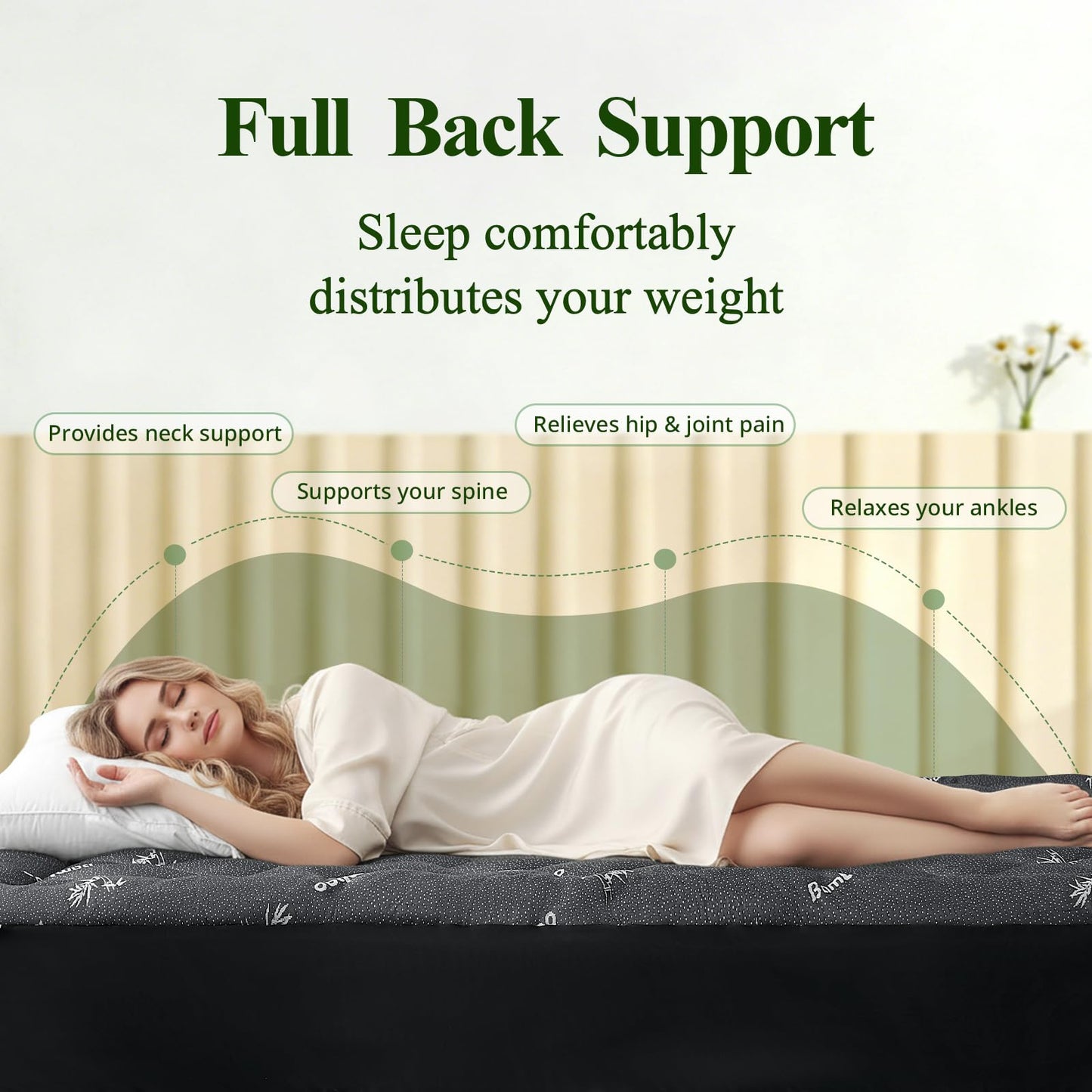Queen Mattress Topper, Viscose Derived from Bamboo, Thick Pillow Top Mattress Pad with Deep Pocket Fits 6-18 inches, Naturally Cooling for Hot Sleepers, Soft for Back Pain Relief, Premium Dark Grey