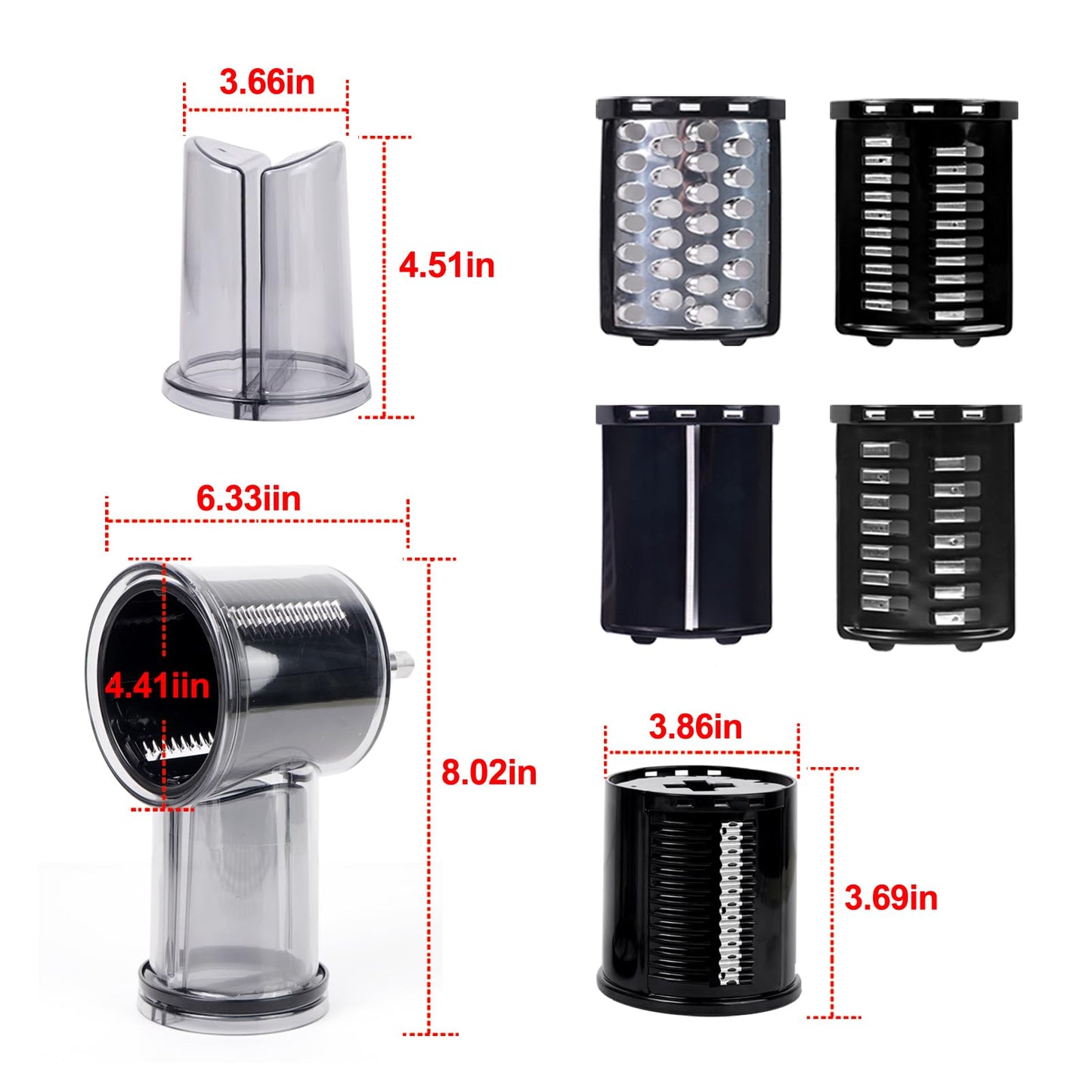 Slicer & Shredder Grater Attachment Compatible with KitchenAid Stand Mixer, 5 Blades Cheese Grater Attachment,Salad Machine with Vegetable Slicer, Salad Maker