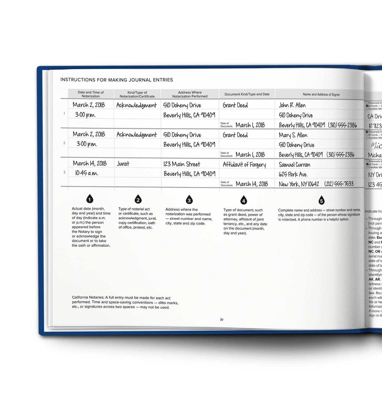 National Notary Association Basic Notary Journal - Essential Softcover Journal with Complimentary Privacy Guard Included - 122 Pages with 488 Labeled Entry Fields – 10 7/8" W x 8 7/16" H - Blue…