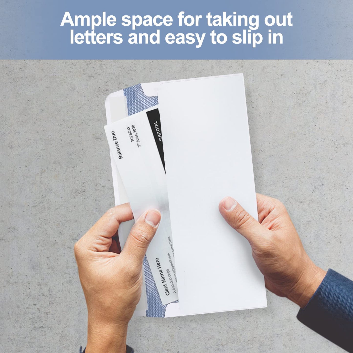 1000#9 Double Window Security Envelopes, PANDRI NO.9 Self Seal White Envelopes Designed for Invoices and QuickBooks, Business Statements & Documents - Number 9 Size 3 7/8 Inch X 8 7/8 Inch - 24 LB