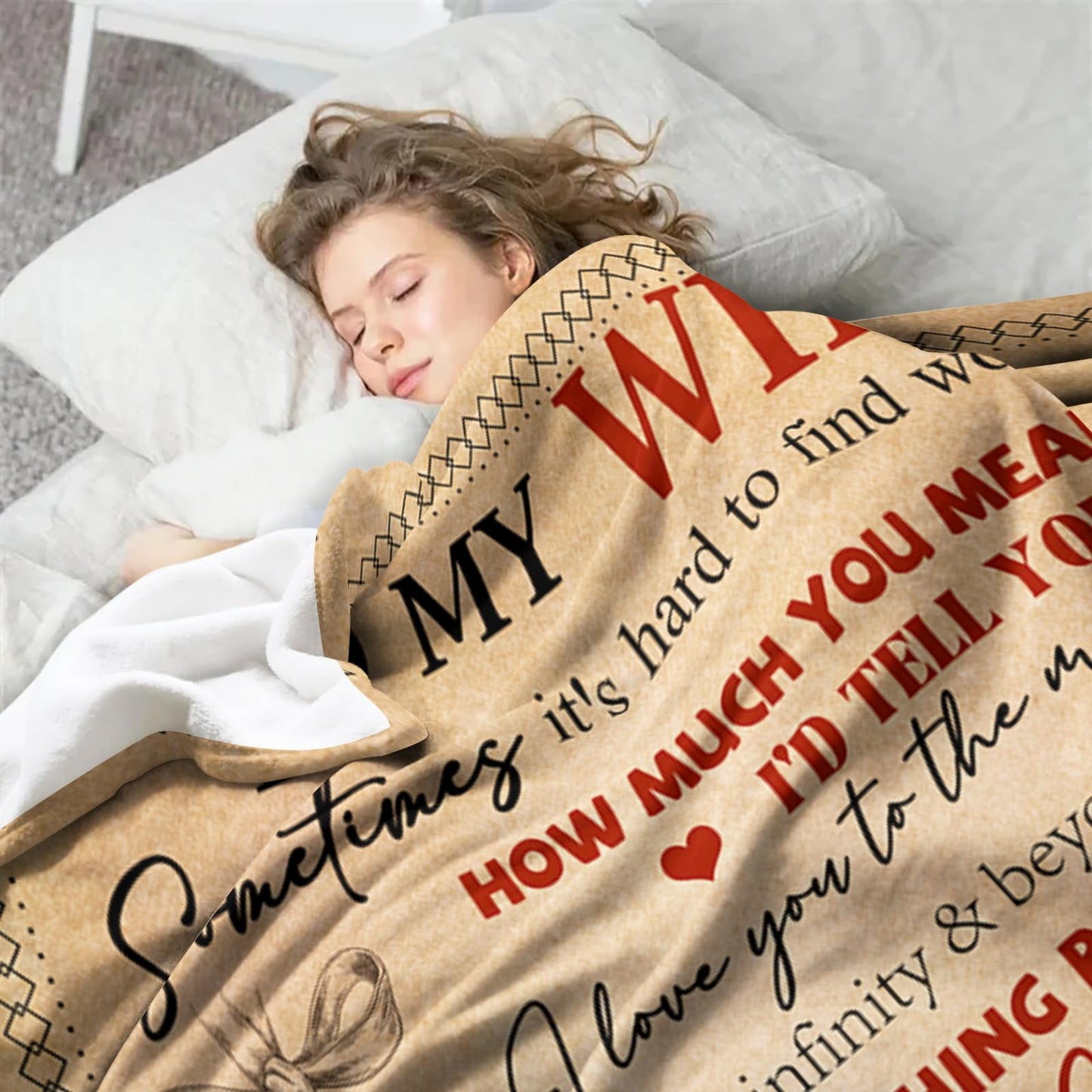 YPURTSD Wife Birthday Gifts from Husband Ideas - Happy Wedding Anniversary Romantic Gifts for Women - I Love You Gift for Her - Mothers Day Birthday Presents for Her - to My Wife Blanket 60"x80"