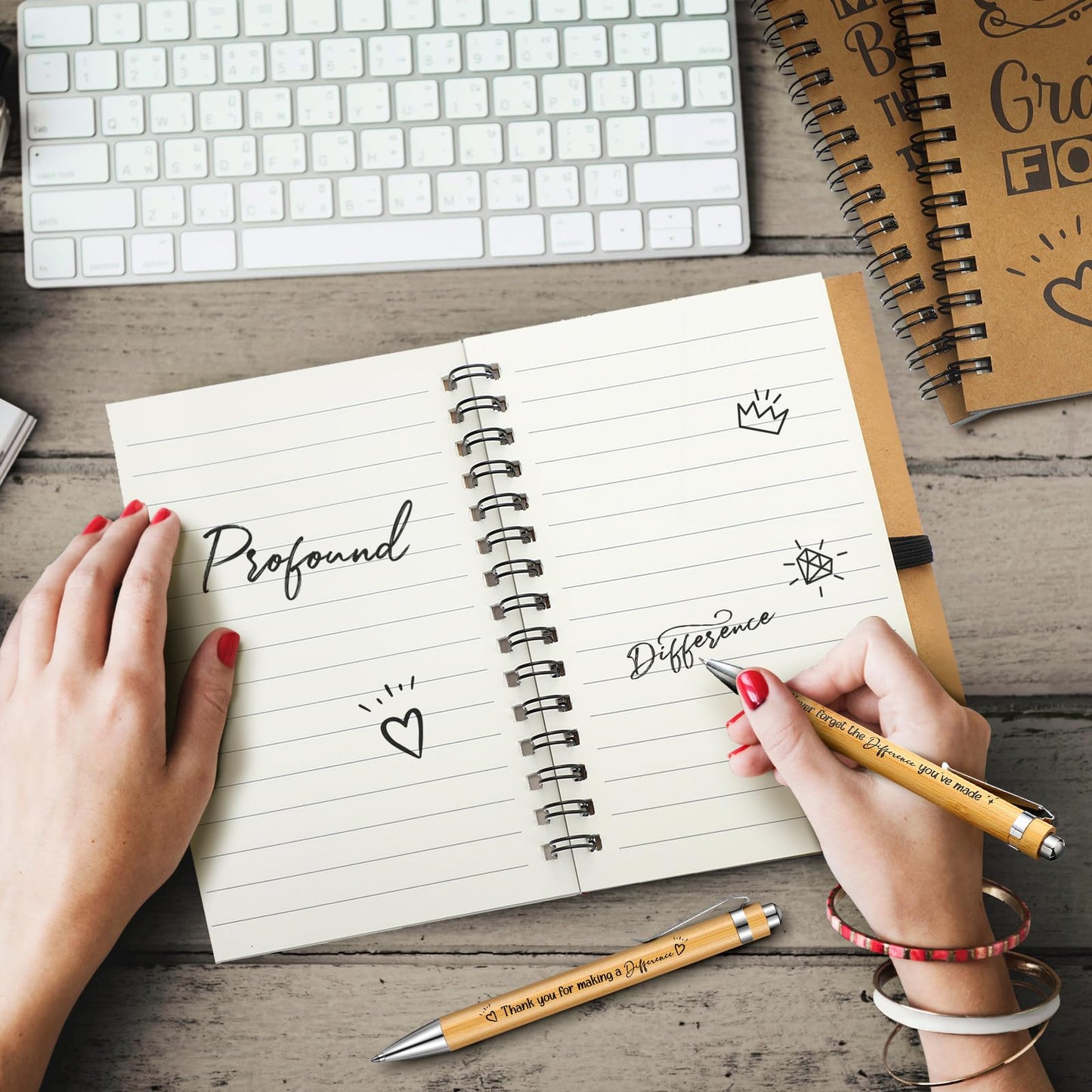 Tenceur 36 Sets Employee Appreciation Gifts Bulk Inspirational Spiral Notebooks with Motivational Pens Small Notepads for Coworkers Office Staff Team Volunteer Teacher Thank You Gifts, 3.94 x 5.51''