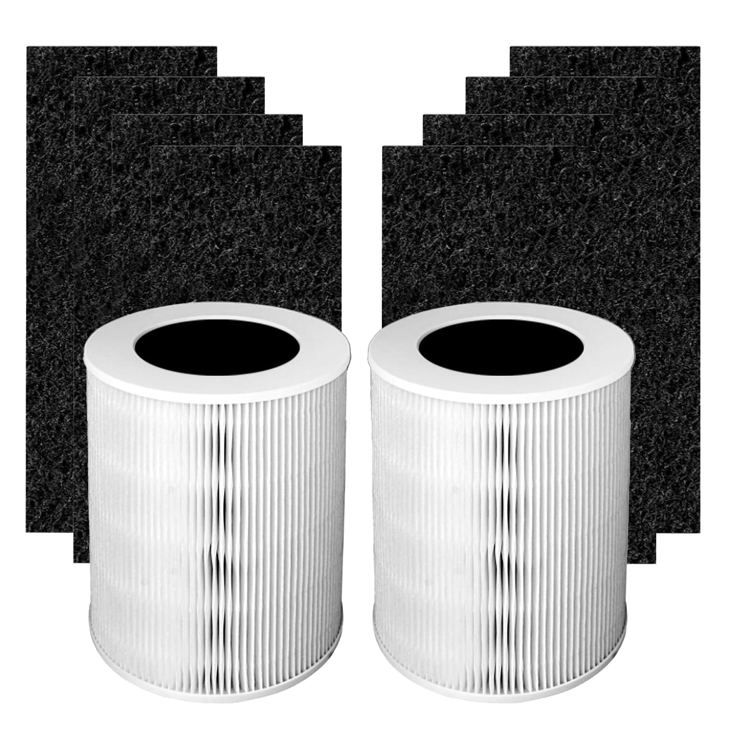 H-HF670-VP Replacement Filter Compatible with Hunter HP670 Tower Air Purifier | 2 Pack H13 True Hepa and 8 Pack Activated Carbon Pre-Filter - Capable of Capturing Dust Pet Dander, Ideal for Room