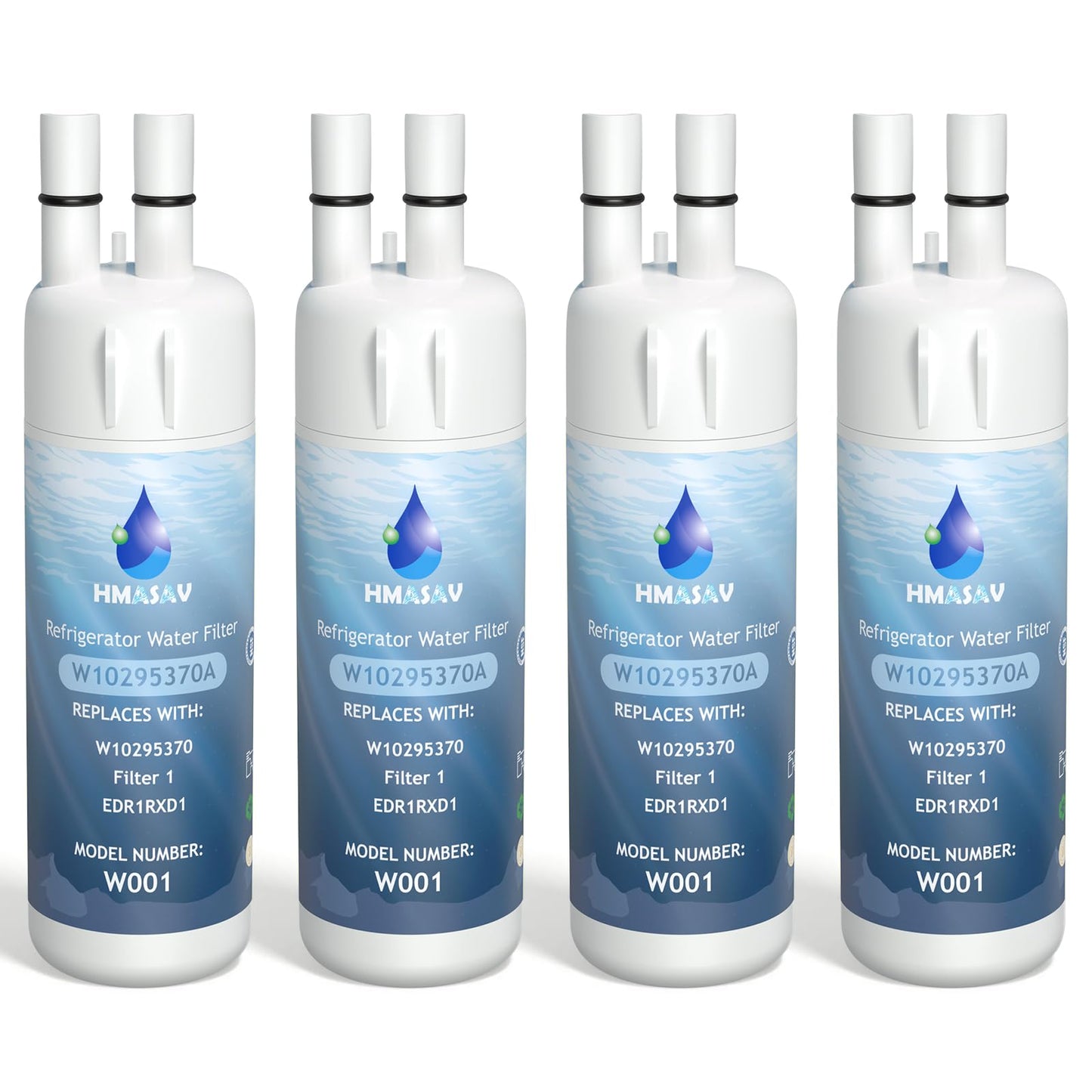 HMASAV W10295370A water filter replacement, Compatible with Whirlpool EDR1RXD1, Everydrop Filter 1, EDR1RXD1B, W10295370, WHR1RXD1, KAD1RXD1, P4RFKB2, P8RFWB2L, 46-9930,46-9081 4PACK