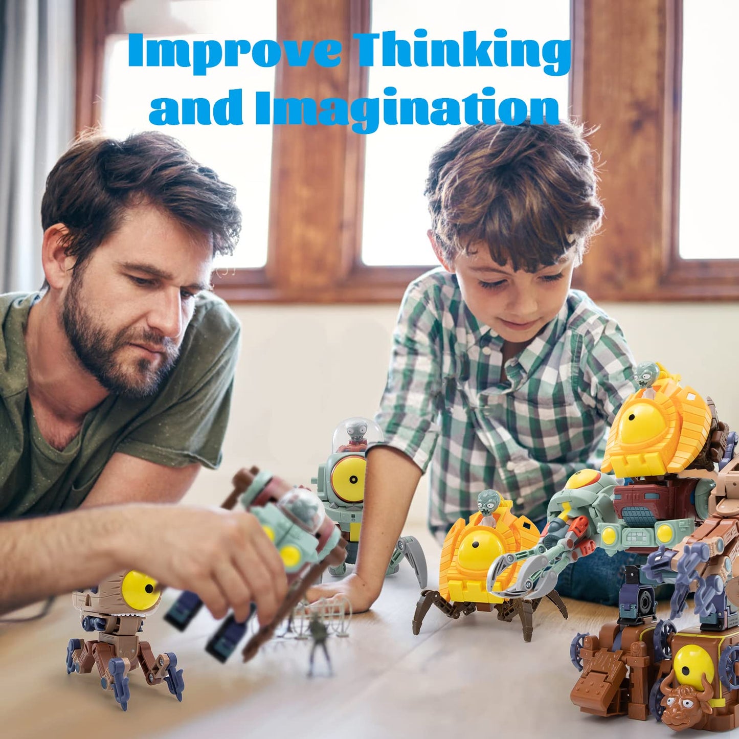 Maikerry 5-in-1 Plants vs. Zombies BOSS Robot Set - Action Figures Toys for Game Fans - Birthday and Party Gifts for Boys & Girls