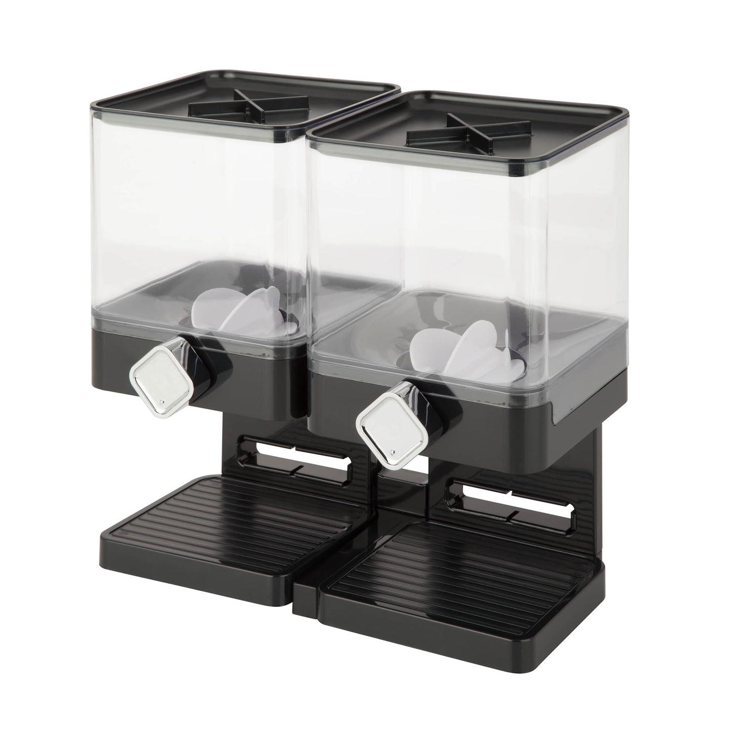 Honey-Can-Do Zevro Compact Dry Food Dispenser, Dual Control, Black/Chrome