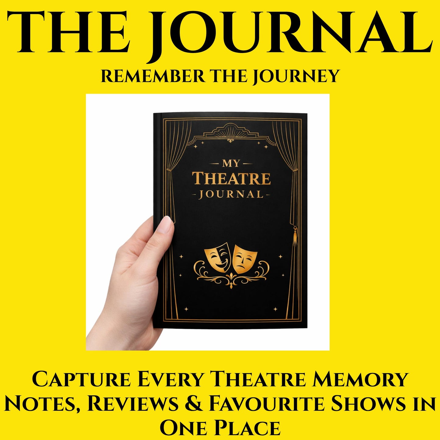 Show-Bill Binder & Theatre Journal Set – Faux Leather Folder with 35 Sleeves, 86 Show Log Book – Musical Theatre Program Organiser & Broadway Gift