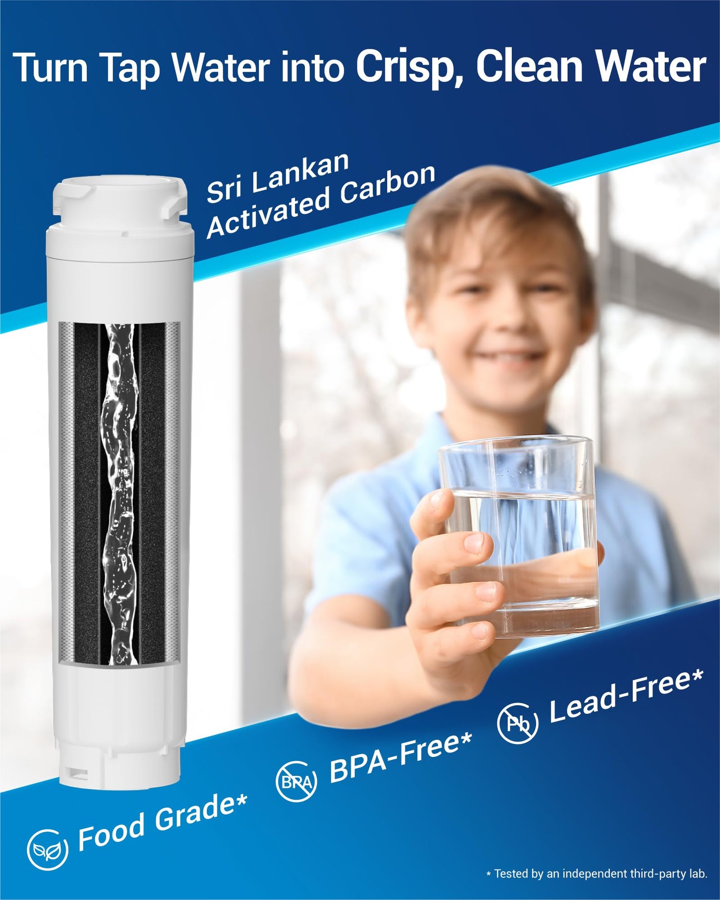 AQUA CREST 9000 077104 Refrigerator Water Filter Replacement for UltraClarity REPLFLTR10, Bosch Ultra Clarity 644845, 3 Filters