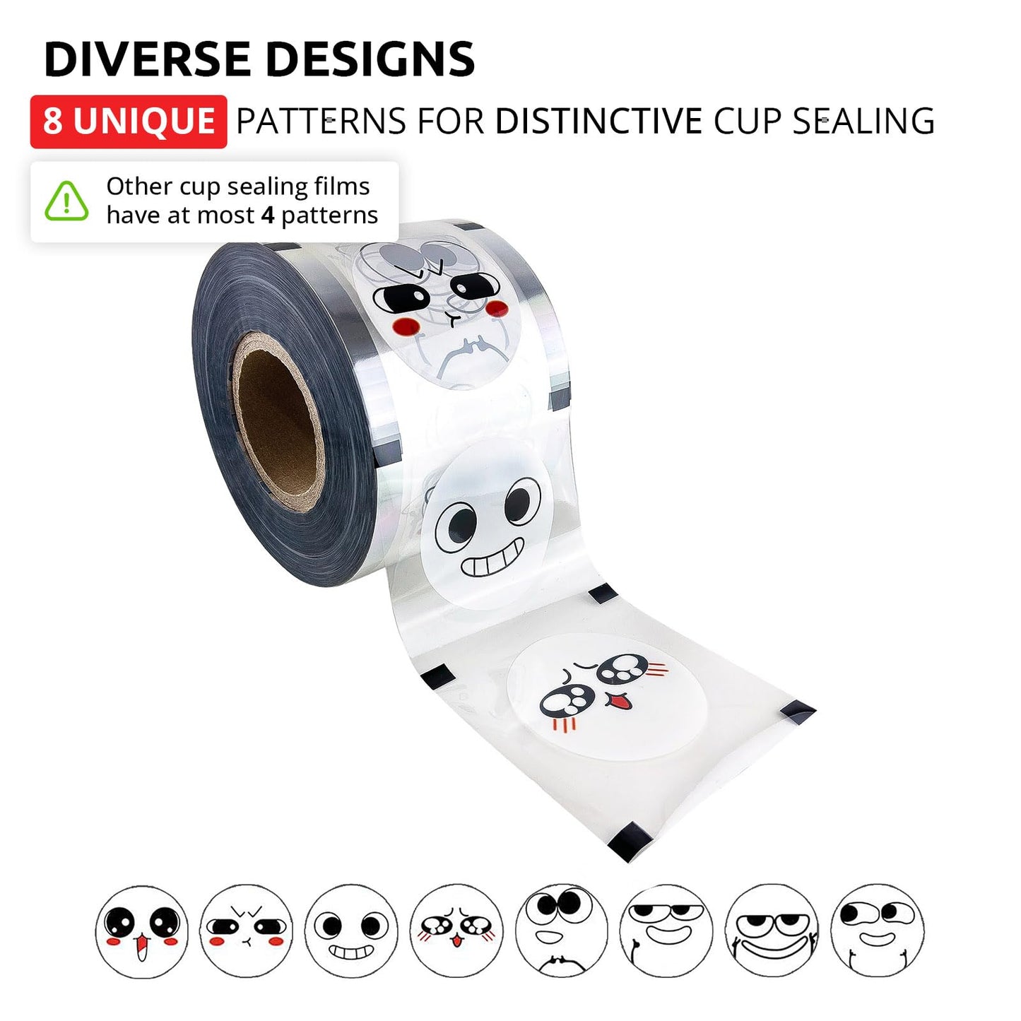 ALDKitchen Cup Sealing Film | Seals 3304 Cups per Roll | 90mm-105mm | Compatible with PP, PET and Paper Cups (1, Black and White)