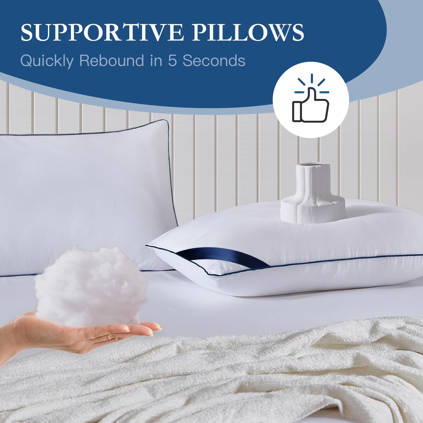 Meoflaw Pillows Queen Size Set of 4,Soft Microfiber Queen Pillows with Hollow Fiber,Hotel Quailty Bed Pillows for Sleeping 4 Pack for Back,Stomach Sleeper