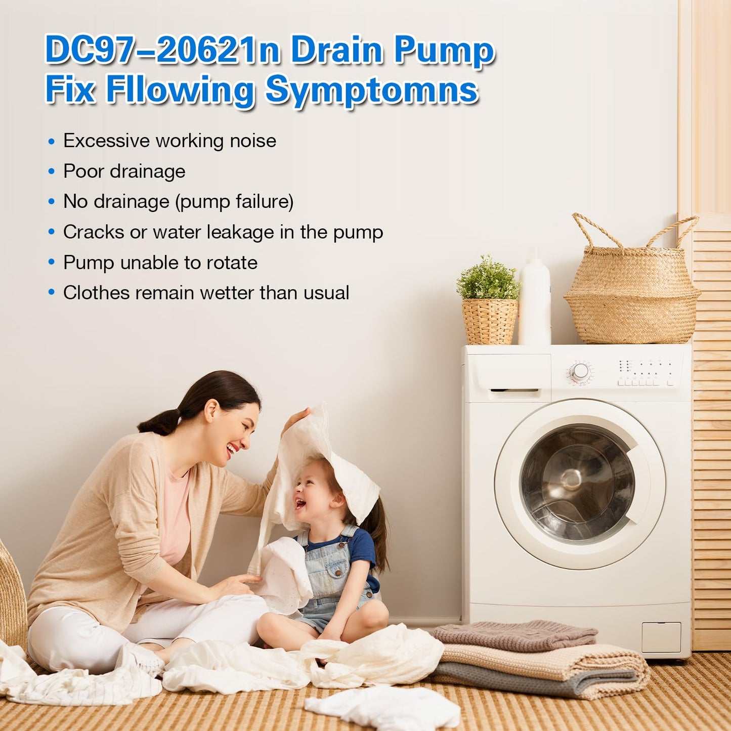 Upgraded DC97-20621A Washer Drain Pump Assembly - Fits Samsung Washing Machines Including Models WF45A6400AV/US, WF45B6300AC/US, WF45M5500AP/A5-005