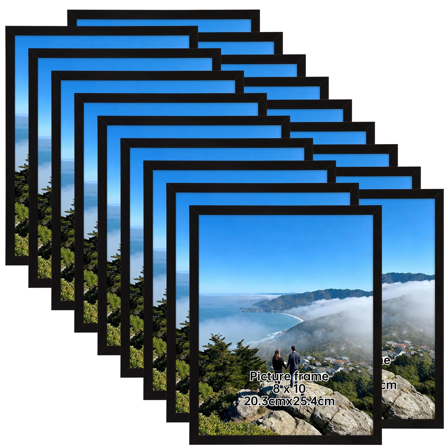 Giftgarden 8x10 Picture Frame Set of 18, Lightweight 8 by 10 Frames Bulk for Gallery Wall Photo Hanging and Tabletop Display, Black