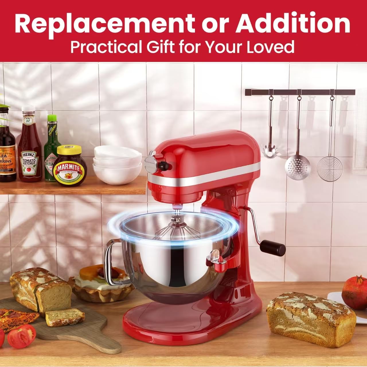 KN2B6PEH 6QT Bowl-Lift Stand Mixer Bowl, Compatible with Kitchenaid Professional 600 Mixer, Polished Stainless Steel with Extra Cover - Fits KV25G KP26M1X (6QT)