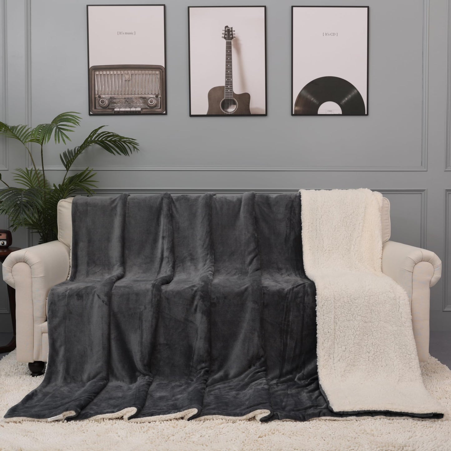 ILWPRM Waterproof King Size Blankets for Bed 80'' x 90'', Water Proof and Stain Resistant Throw Blankets for Couch Sofa, Reversible Mattress Protector for Twin, Queen, King Beds(Grey)