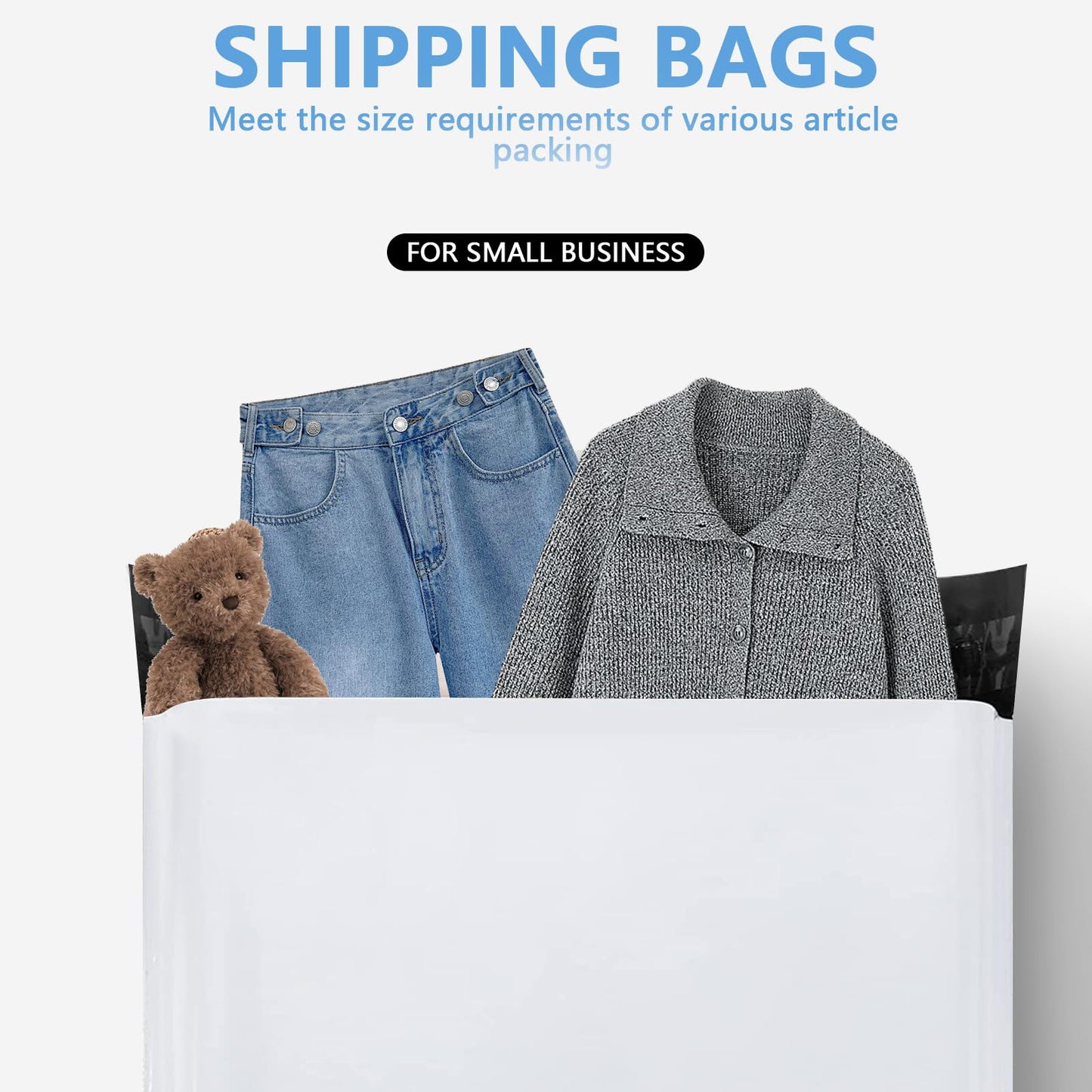 Myrvexel 200pcs 14.5x19" White Poly Mailers - Heavy Duty Self Seal Shipping Bags, Waterproof for Clothing, Small Business Mailing