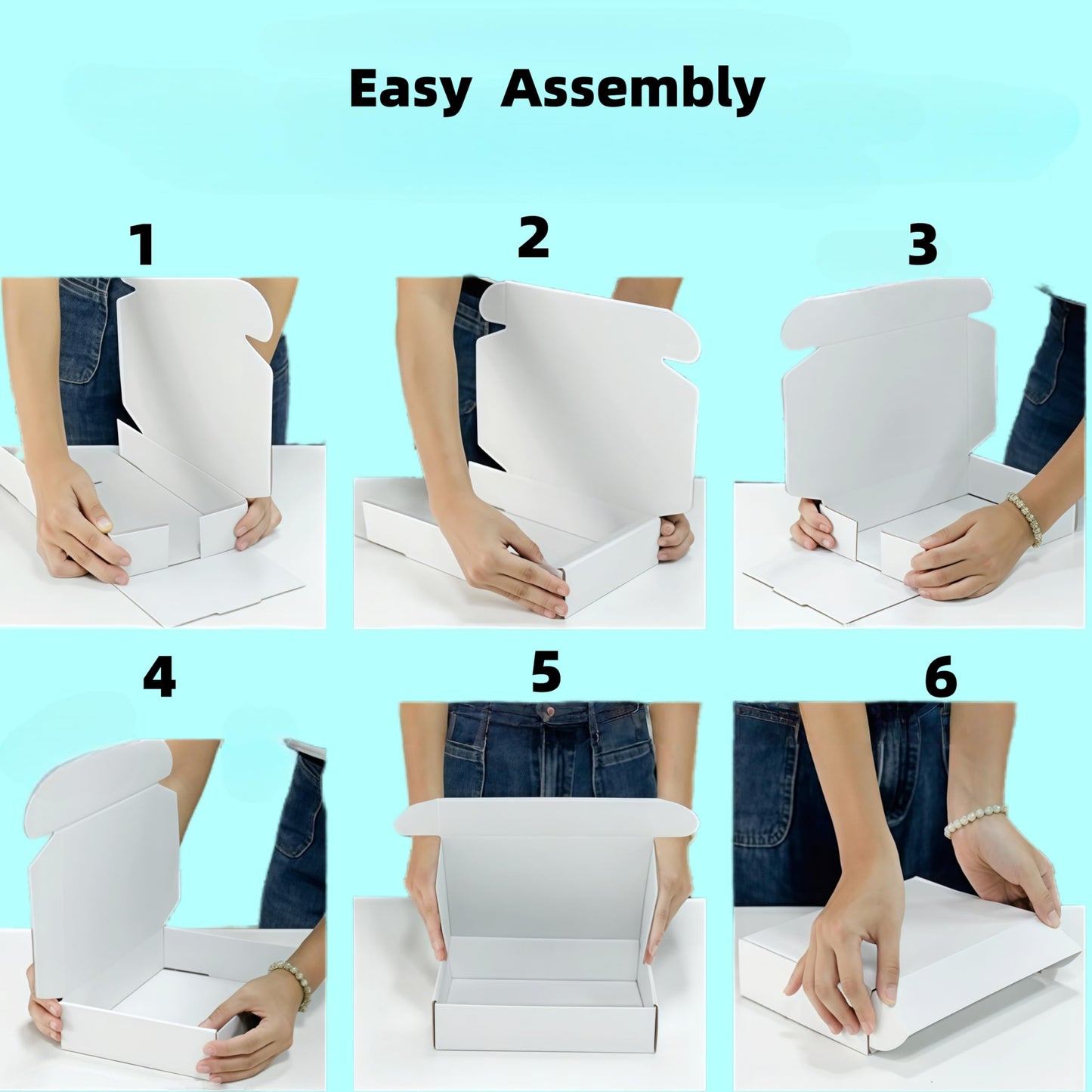 Small White Box 7 x 5 x 4 Inch 50 Pack Recyclable Corrugated Gift Mailers Storage Business Packaging Shipping Boxes