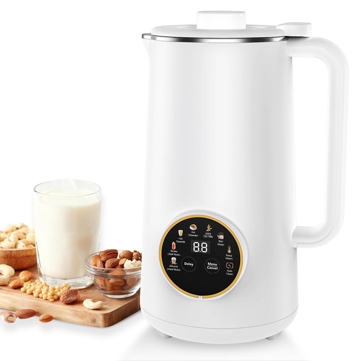 34oz Nut Milk Maker, 10 in 1 Automatic Nut Milk Maker, 304 stainless steel inner container with 10 Blades,Soy Milk Machine,Plant Based Milks Homemade Oat,Chowder,Juice,Almond Milk Machine