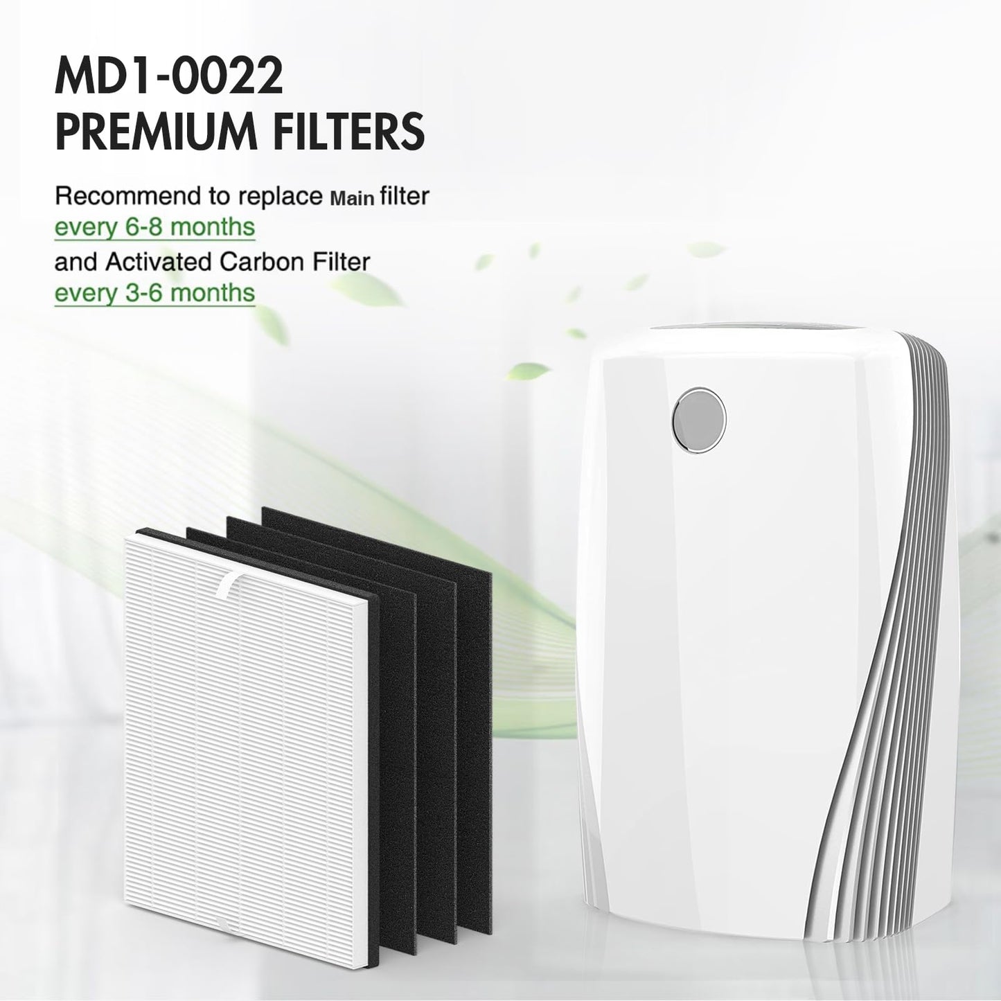 MD1-0022 Air Purifier Filter for Vornado AC300/AC350/AC500/AC550 & PCO200/PCO300/PCO375DC/PCO500 Series | Includes 2x Filters + 4x Activated Carbon Filters