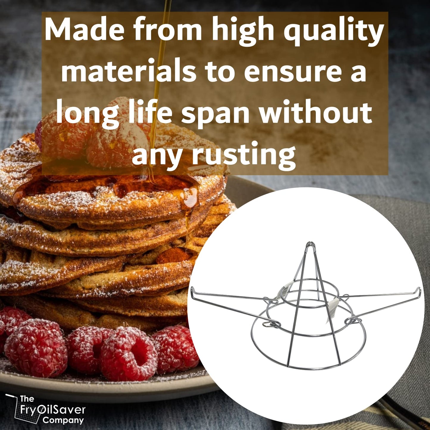 Chef Master Fryer Oil Filter Stand with Folding Arms to Attach to Deep Fryers, Cooking Oil Filter Holder, Maple Syrup Cone Filter Stand, 7.68 x 9.25 x 9.25 - 90073