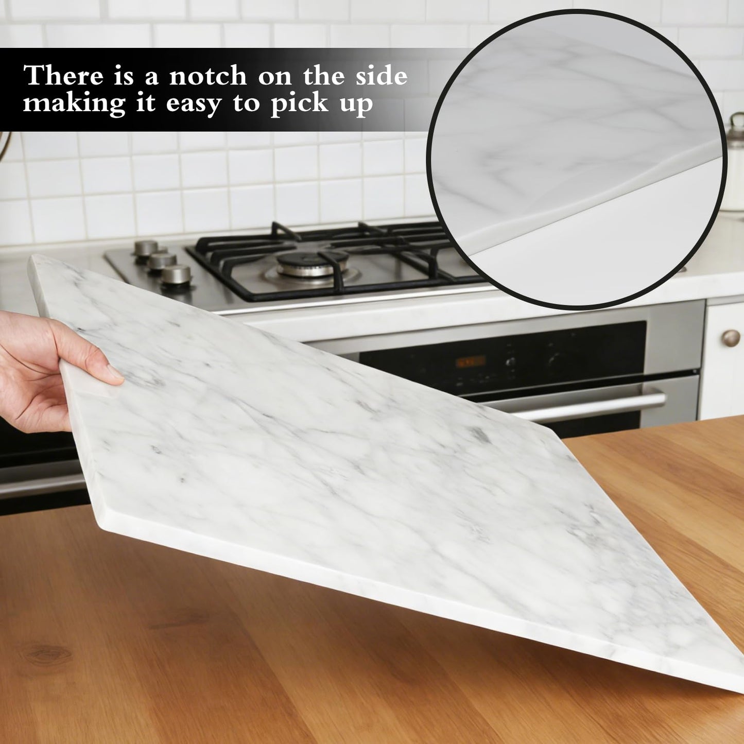 PracFit Italian Carrara White Marble Cutting Board for Kitchen 12×16 In – Stone Cutting Board, Pastry Board for Baking, Cheese & Charcuterie, Granite-Like Durable and Elegant Food Preparation