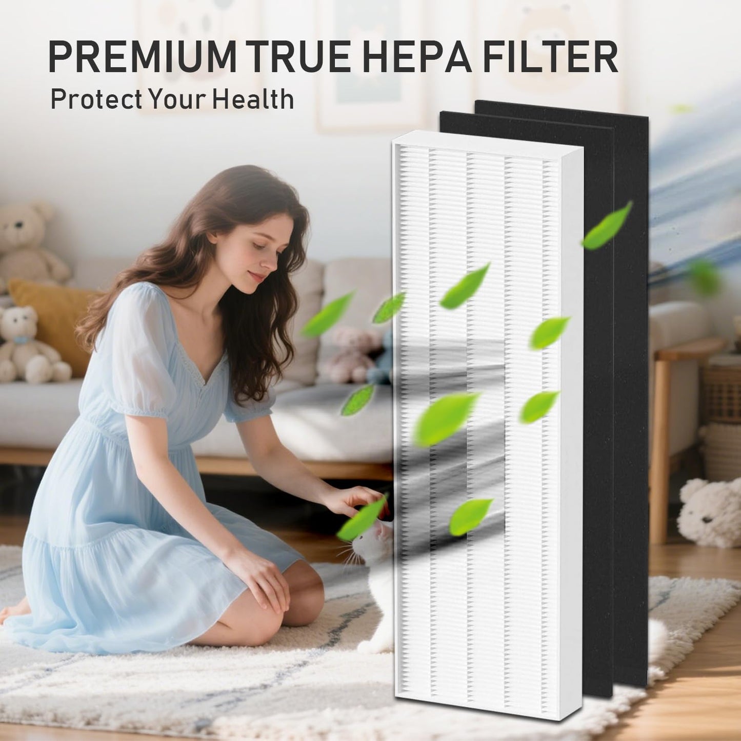 HEPA Filter Replacement Compatible with Fellowes AeraMax 100 90 DX5 DB5 Air Cleaner Purifier, Compared to Part 40101701 9287001 9324001, 3 x True HEPA Filter + 6 x Carbon Pre Filter