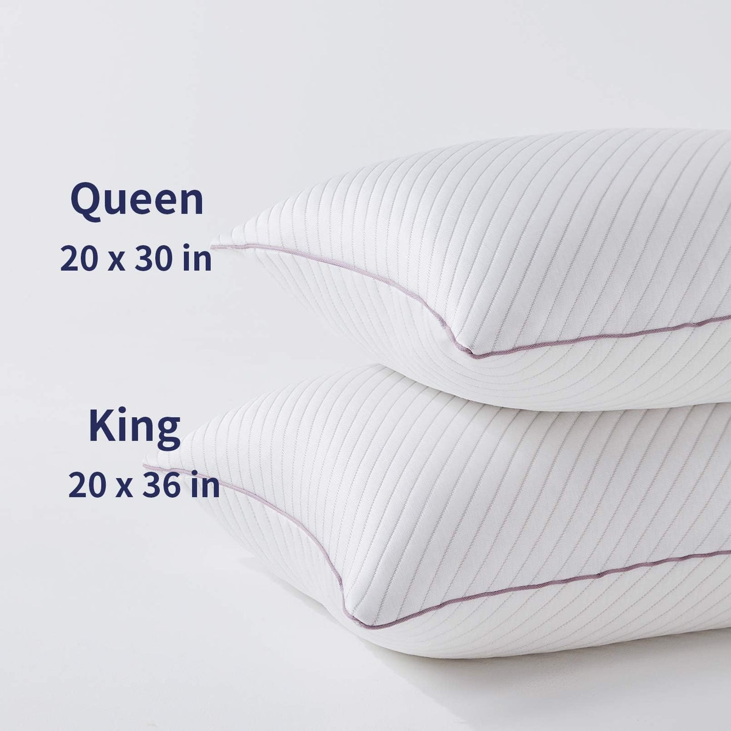 Olaftin Shredded Memory Foam Cooling Pillows 2 Pack,King Size Bed Pillows for Side,Back & Stomach Sleepers