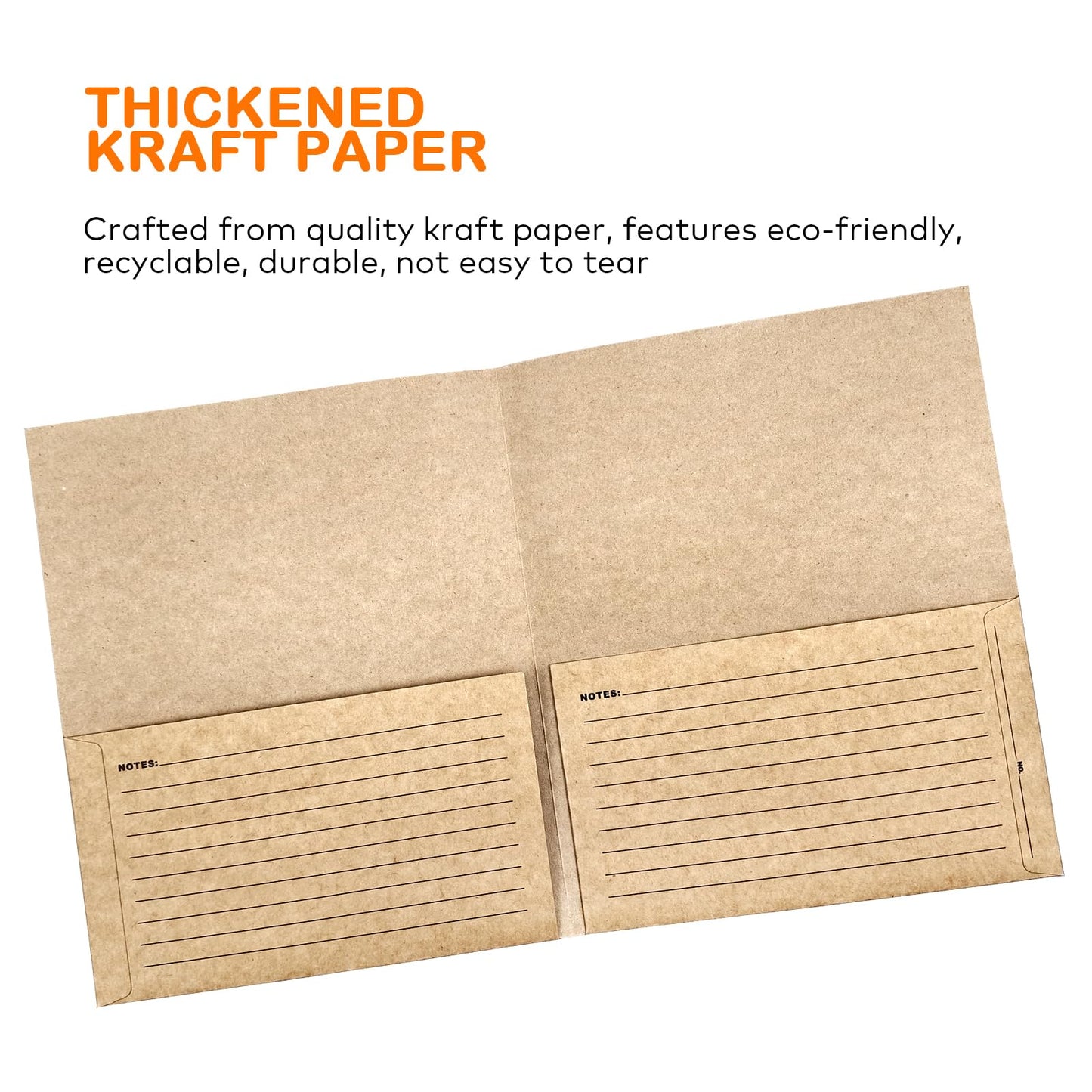 VistaRise Heavy-Duty Multi-Purpose Kraft File Folders Two-Pocket Pre-Printed for Document Classification, Record Keeping, and Job Progress Tracking 9.4 x 11.5 Inches Pack of 25