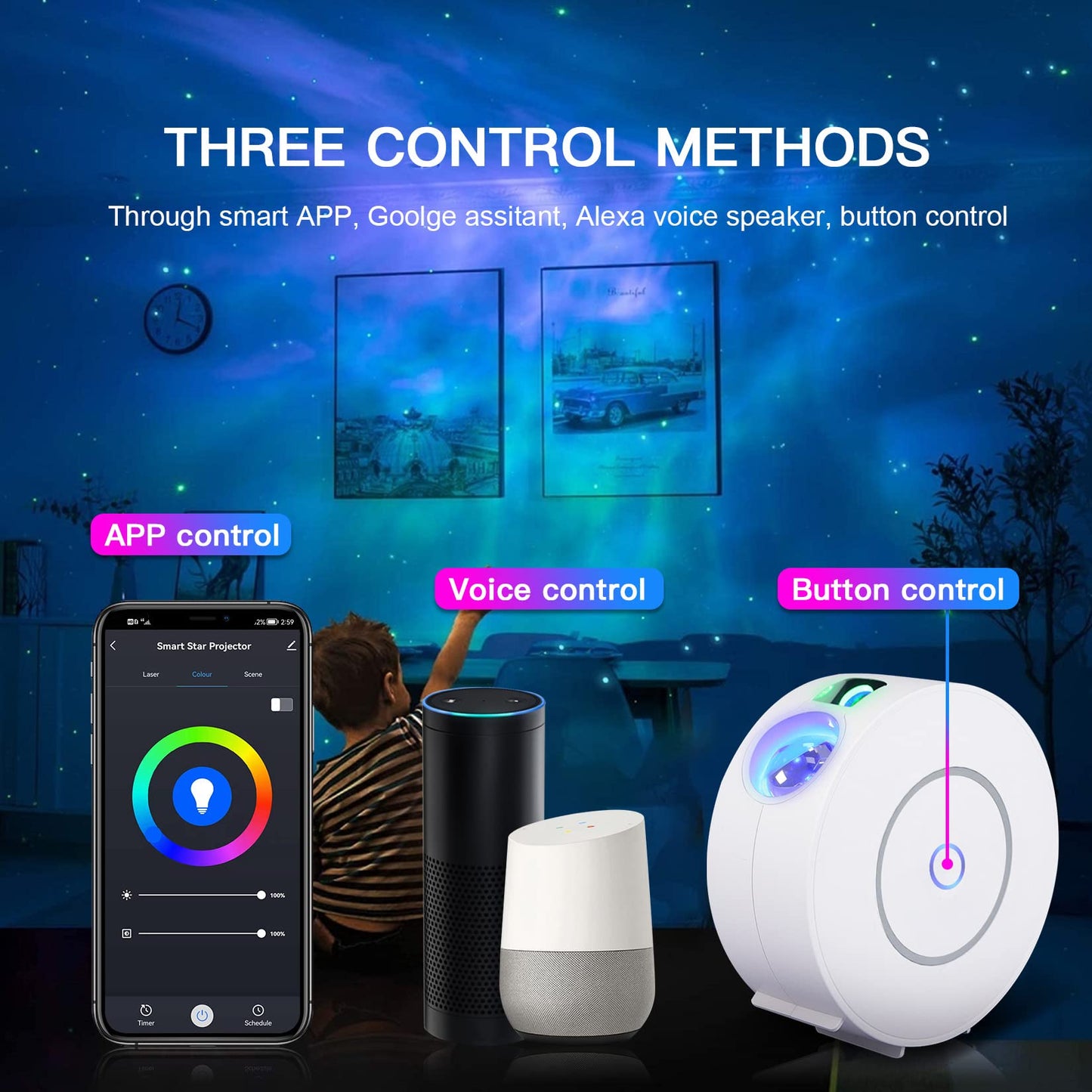 Galaxy Projector for Bedroom,Star Projector Galaxy Light,Northern Lights Projector,Ceiling Starlight Projector,Nebula Lamp,Smart APP&Voice Control,Aurora LED Night Light for Valentines Day Gifts