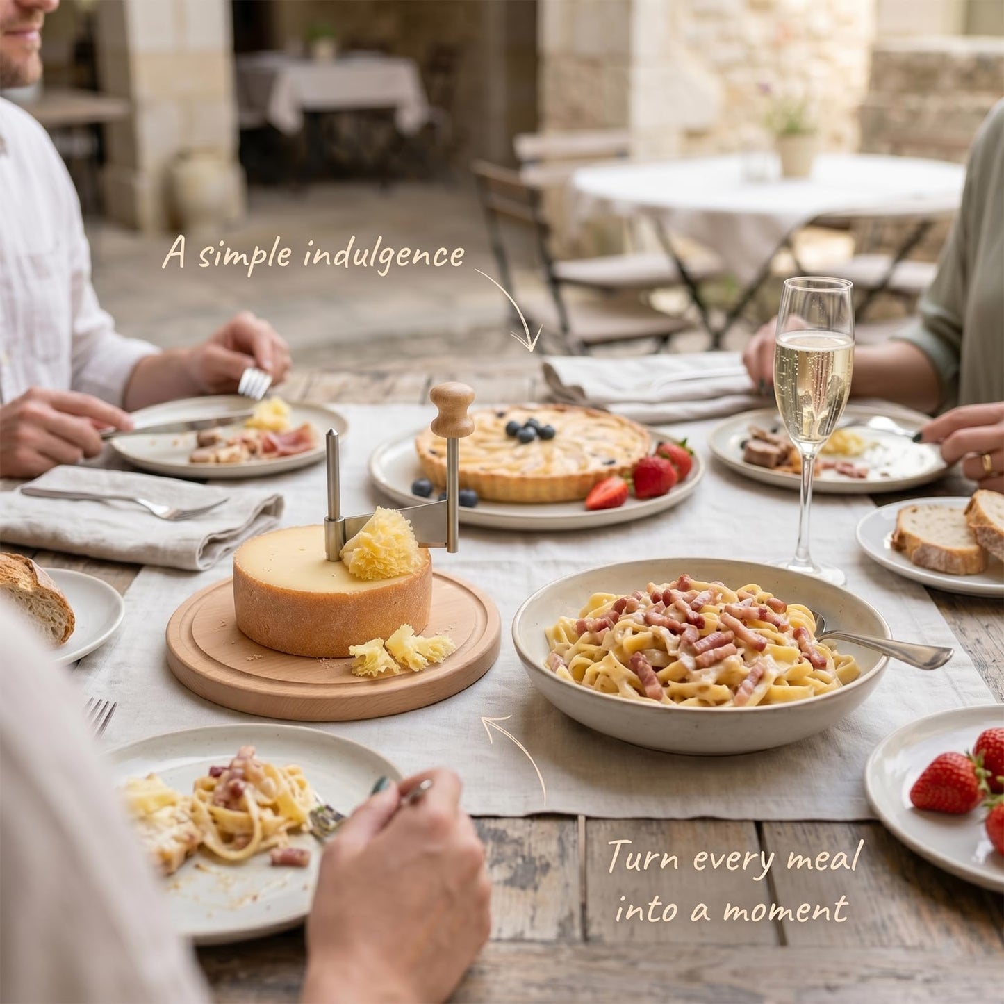 RWIXR Girolle Cheese Curler Wheel – For Tête de Moine, Chocolate & Butter Curls | Sharp Blade, Solid Wood Base | Perfect for Home Entertaining & Gifting