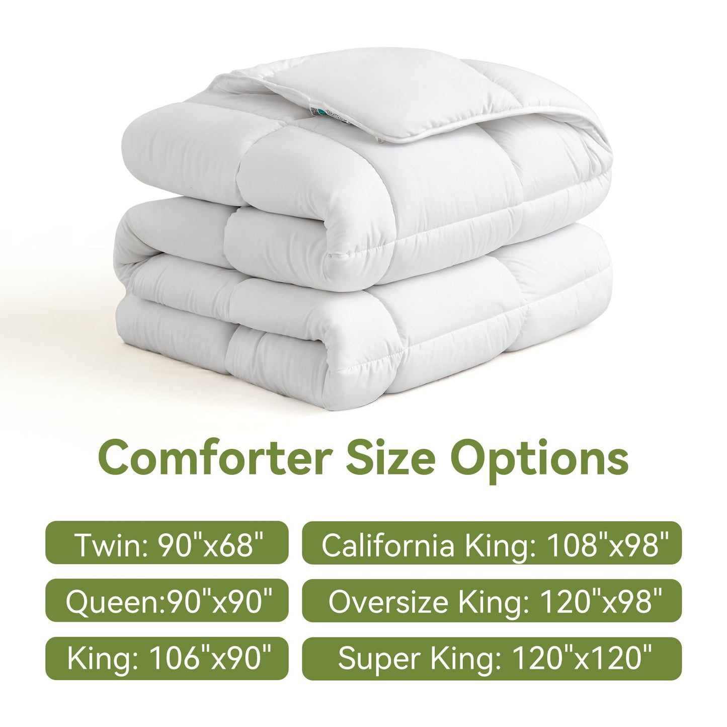 L LOVSOUL Down Alternative Comforter King Size Duvet Insert,All Season Duvet Insert with Corner Tabs,White Comforter King 106x90Inches