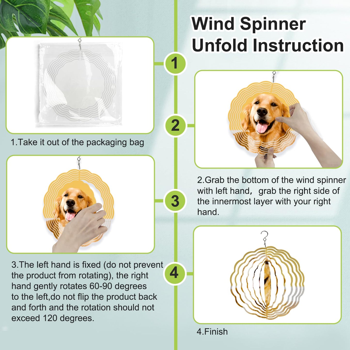 10 Pack Sublimation Wind Spinner Blanks 10 Inch,3D Wind Spinners Sublimation Blanks Products Bulk Aluminum Metal Sublimation Blank Wind Spinner for DIY Gift Indoor Outdoor Decoration