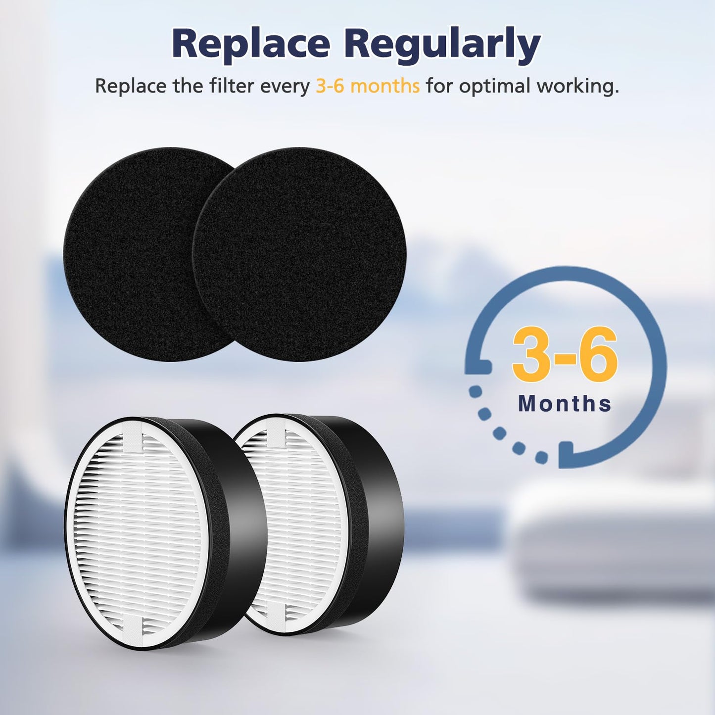 LV-H-132 Replacement Filter Compatible with LEVOIT LV-H-132 Air Puri-fier Replacement Filter, Part # LV-H-132-RF, 2 Pack