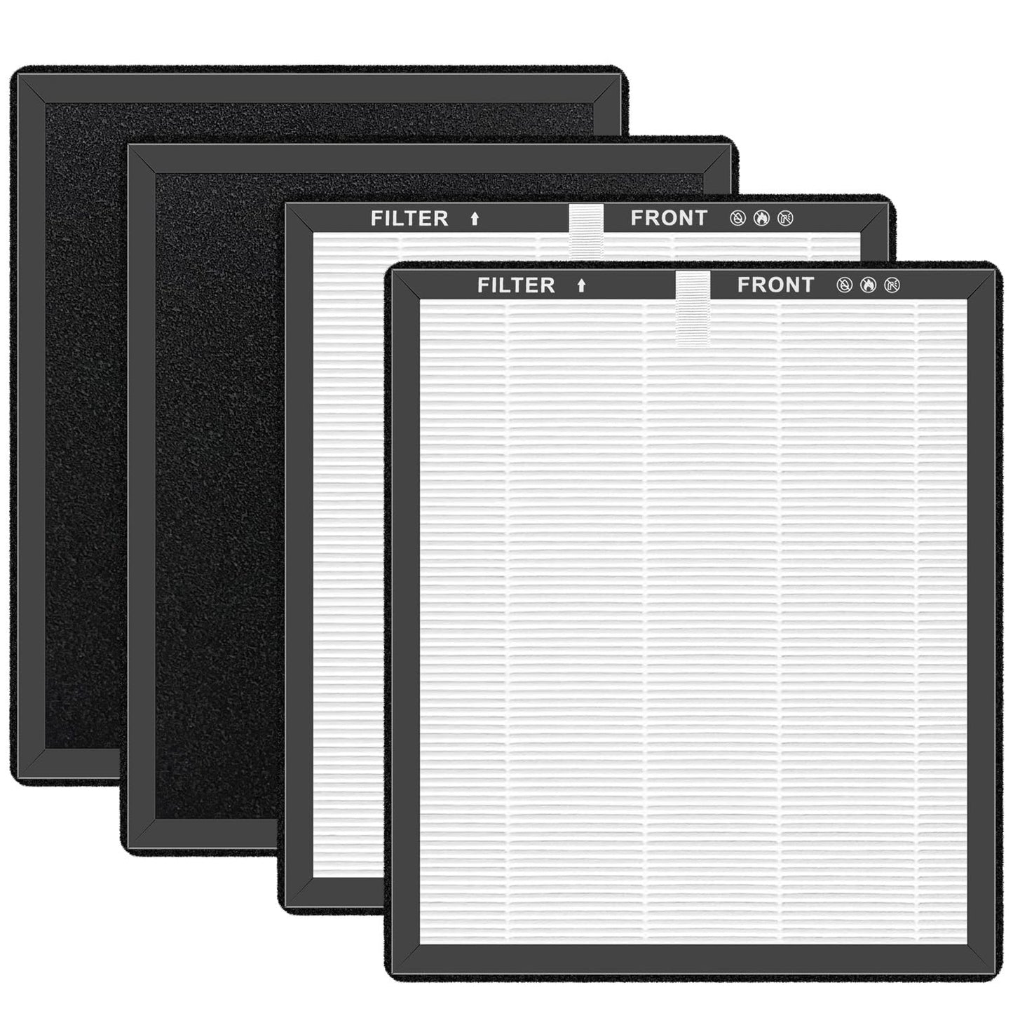 Slirceods ZX001 HEPA Filter Replacement Compatible with AnEgoe ZX001 Air Purifier,3-in-1,H13 Activated Carbon Filter-4pack