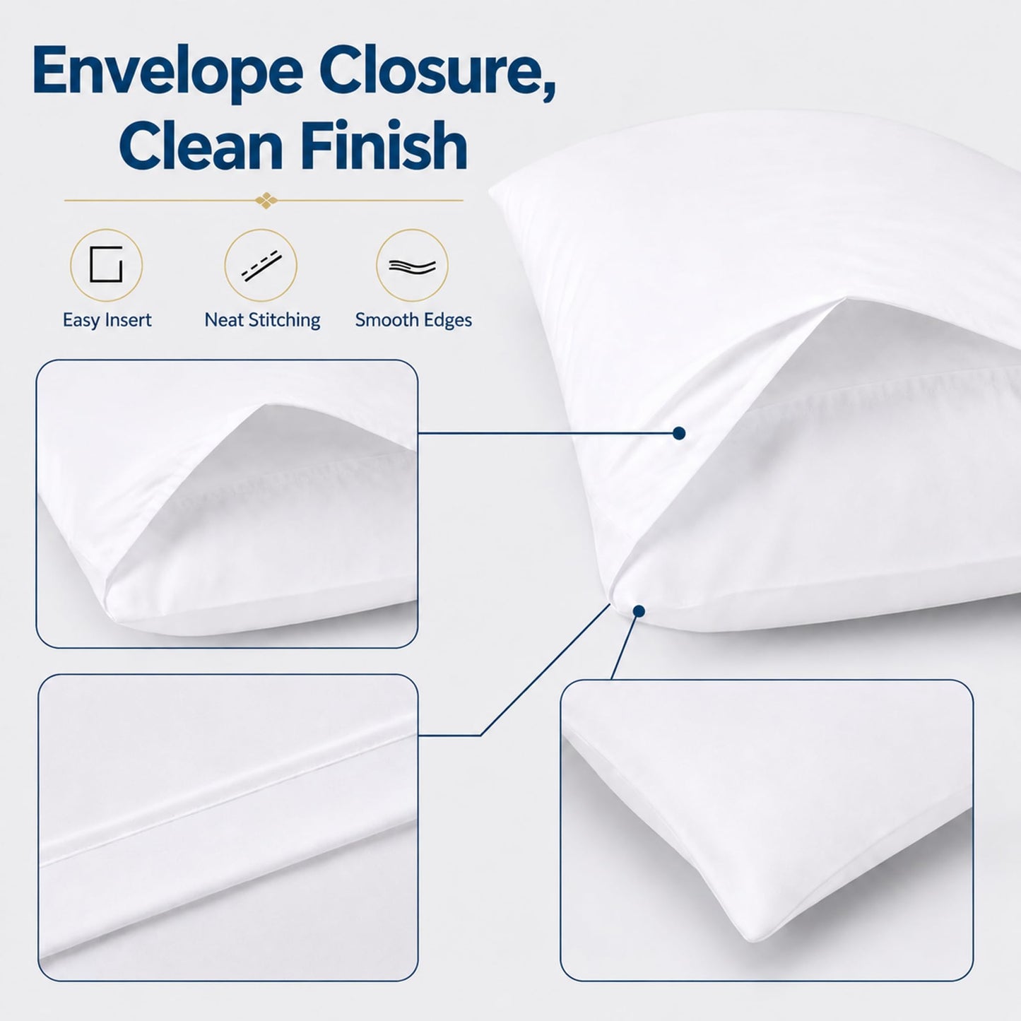 ZPECC White Pillow Cases Bulk 24 Pack - Standard Pillowcases with Envelope Closure, Soft Brushed Microfiber Pillow Cover for Hotel Airb&bs Hospital Bedding Essential