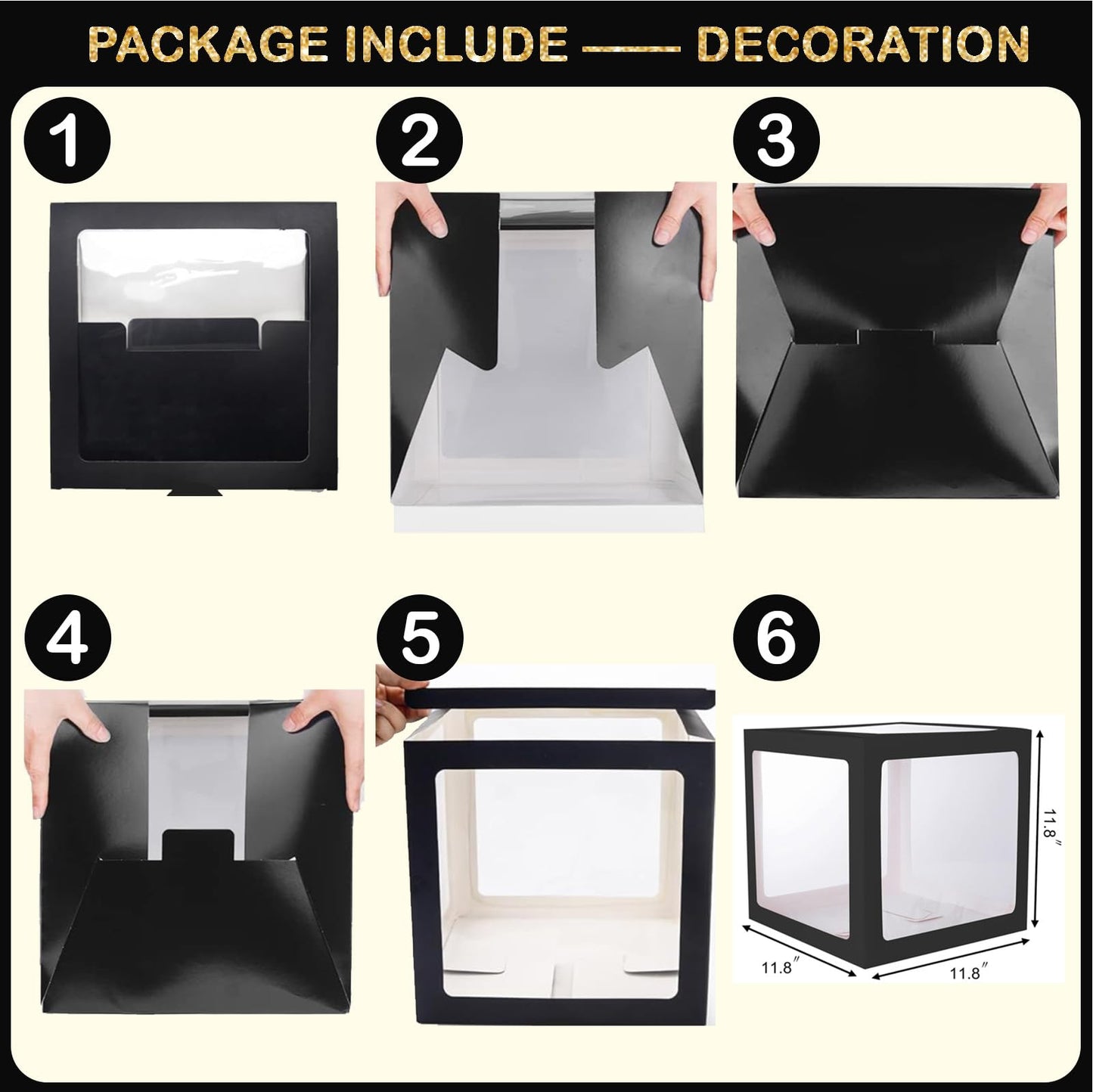 Black and Gold Graduation Decorations Class of 2026 - Graduation Balloon Boxes, Balloon Arch Garland Kit, Fringe Curtains, Party Decorations 2026 for Any Grades