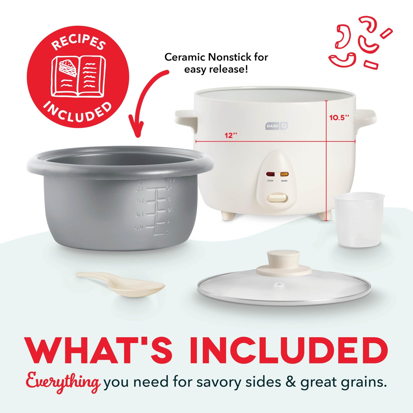 Dash Family Sized Rice Cooker - Large-Capacity Rice Cooker - Features Ceramic, Nonstick Surface & Keep Warm Function - Great for Convenient Meal Prep & Family Meals - 20-Cup Capacity