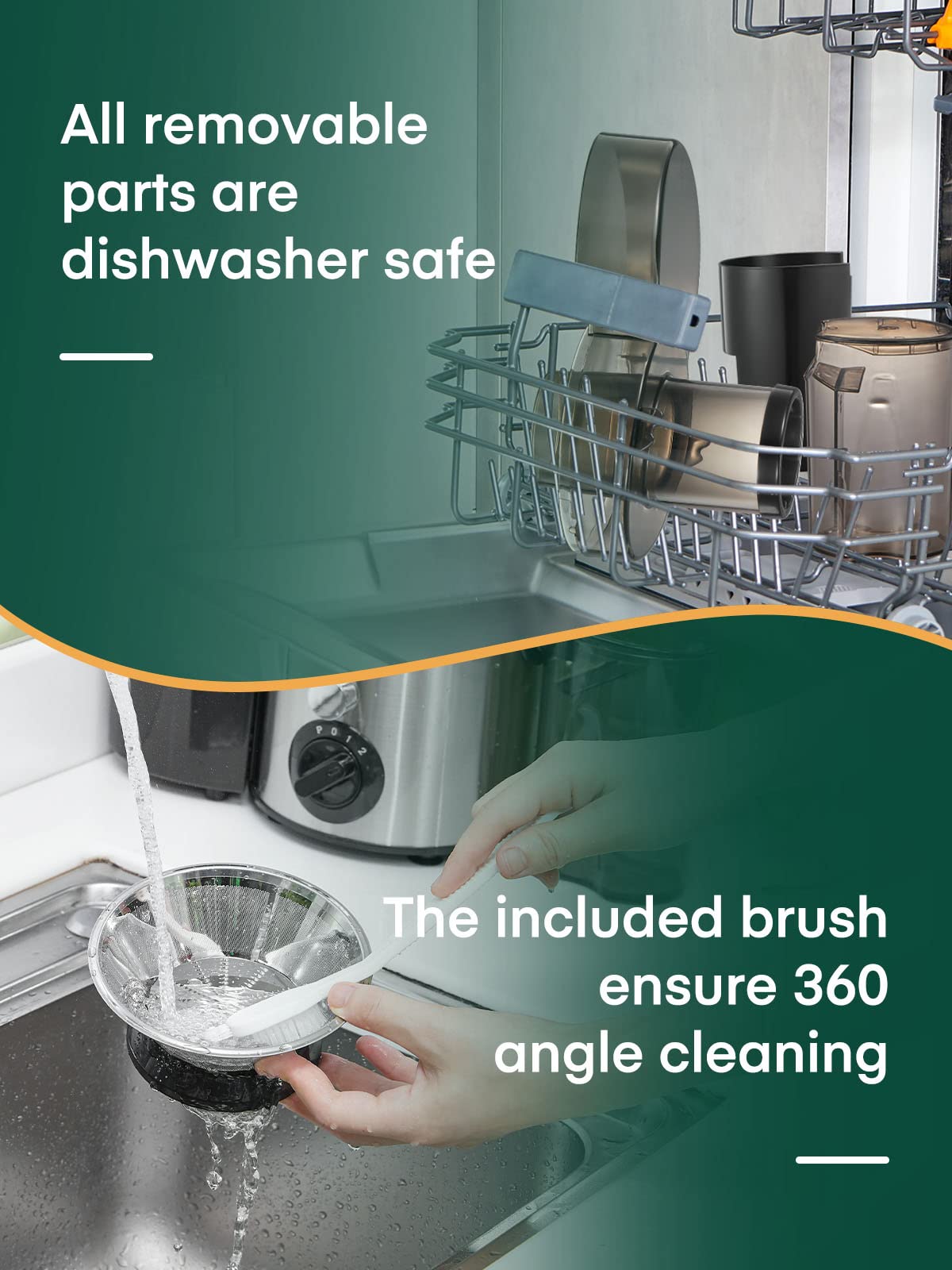 Juicer Machines, HOUSNAT Juicer Whole Fruit and Vegetables with 3-Speed Setting, 400 W Motor Quick Juicing Ideal for Beginners & Light Daily Use, Cleaning Brush and Juicing Recipe Included
